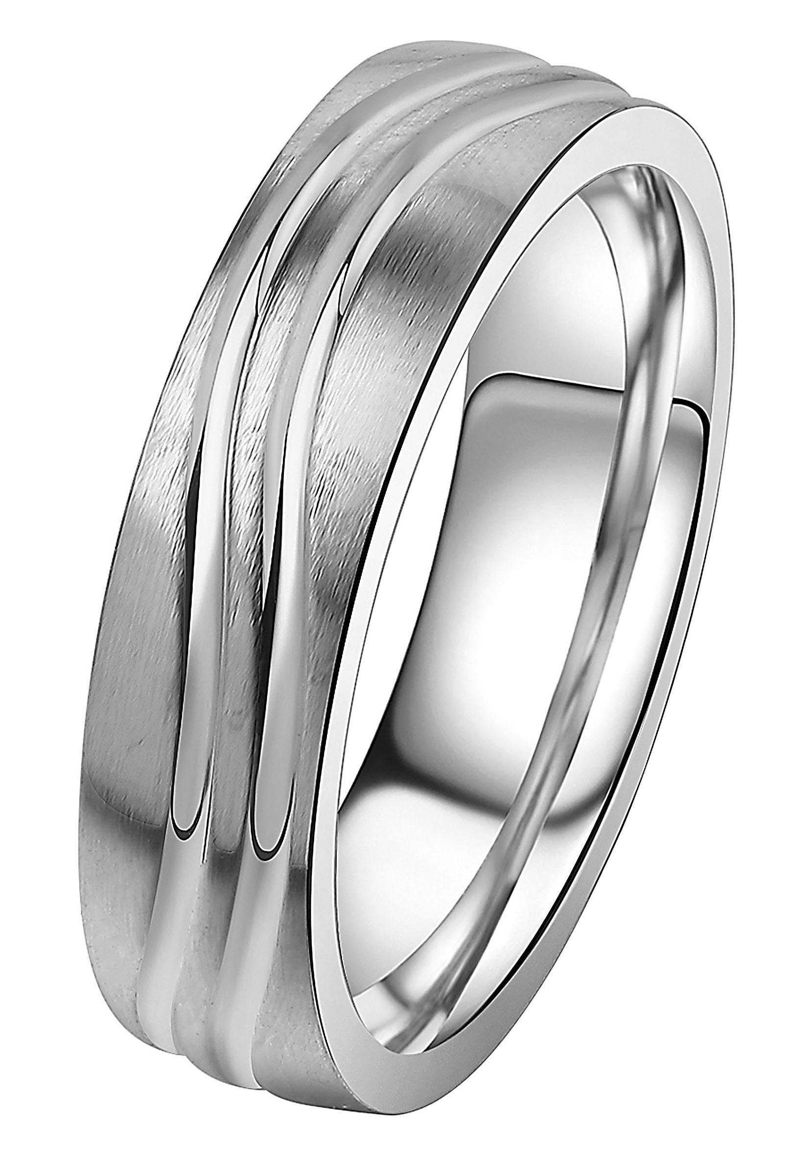 DOOSTI Trauring »Schmuck Geschenk Edelstahl Trauring Ehering Partnerring LIEBE«, Made in Germany, wahlweise mit oder ohne Zirkonia