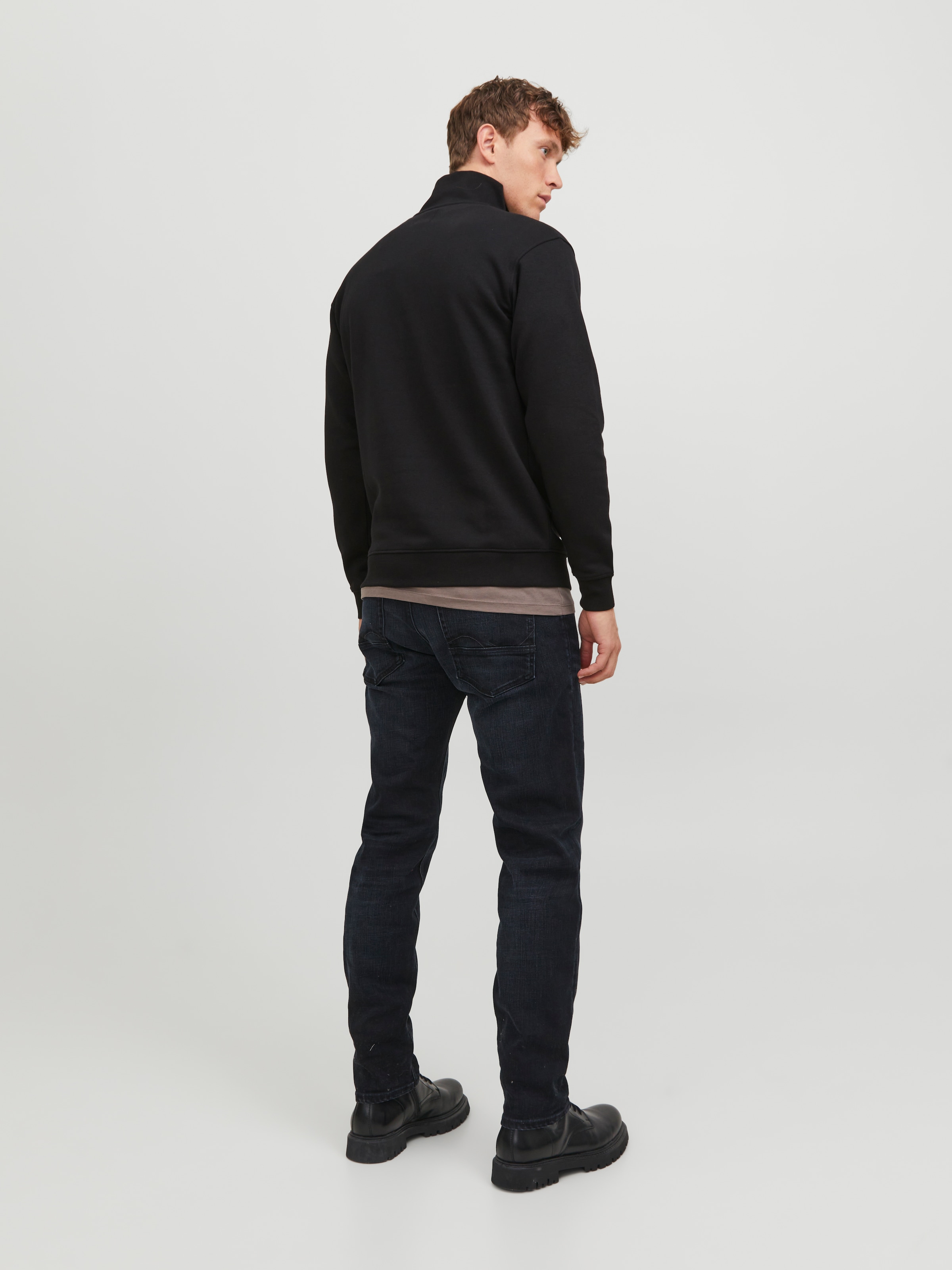 Jack & Jones Sweatshirt »JJEBRADLEY SWEAT HALF ZIP NOOS«, Materialmix, relaxed fit
