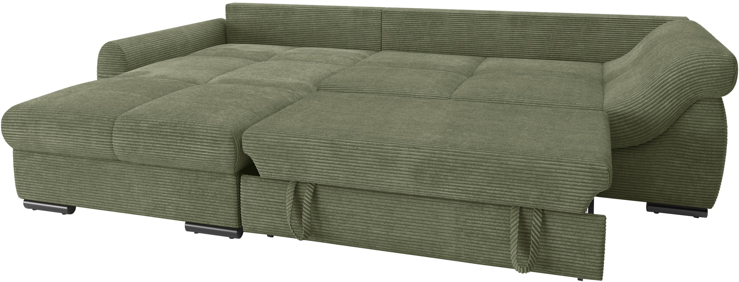 Mr. Couch Ecksofa »Livorno L-Form«, inkl. Hochschläfer-Bettauszug, XL-Bettkasten weiß beschichtet