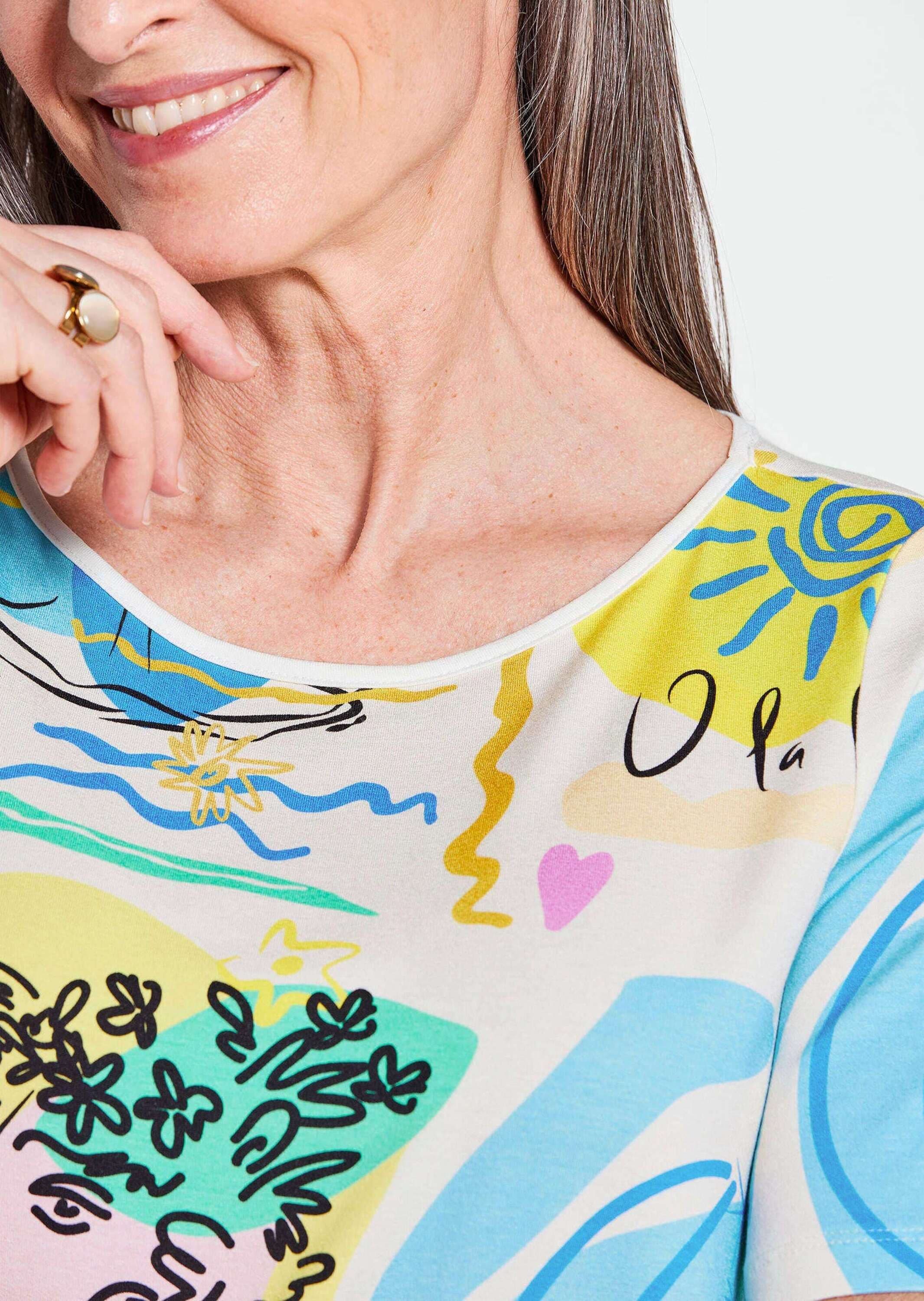 GOLDNER Kurzarmshirt »Blusenshirt mit Allover-Design«