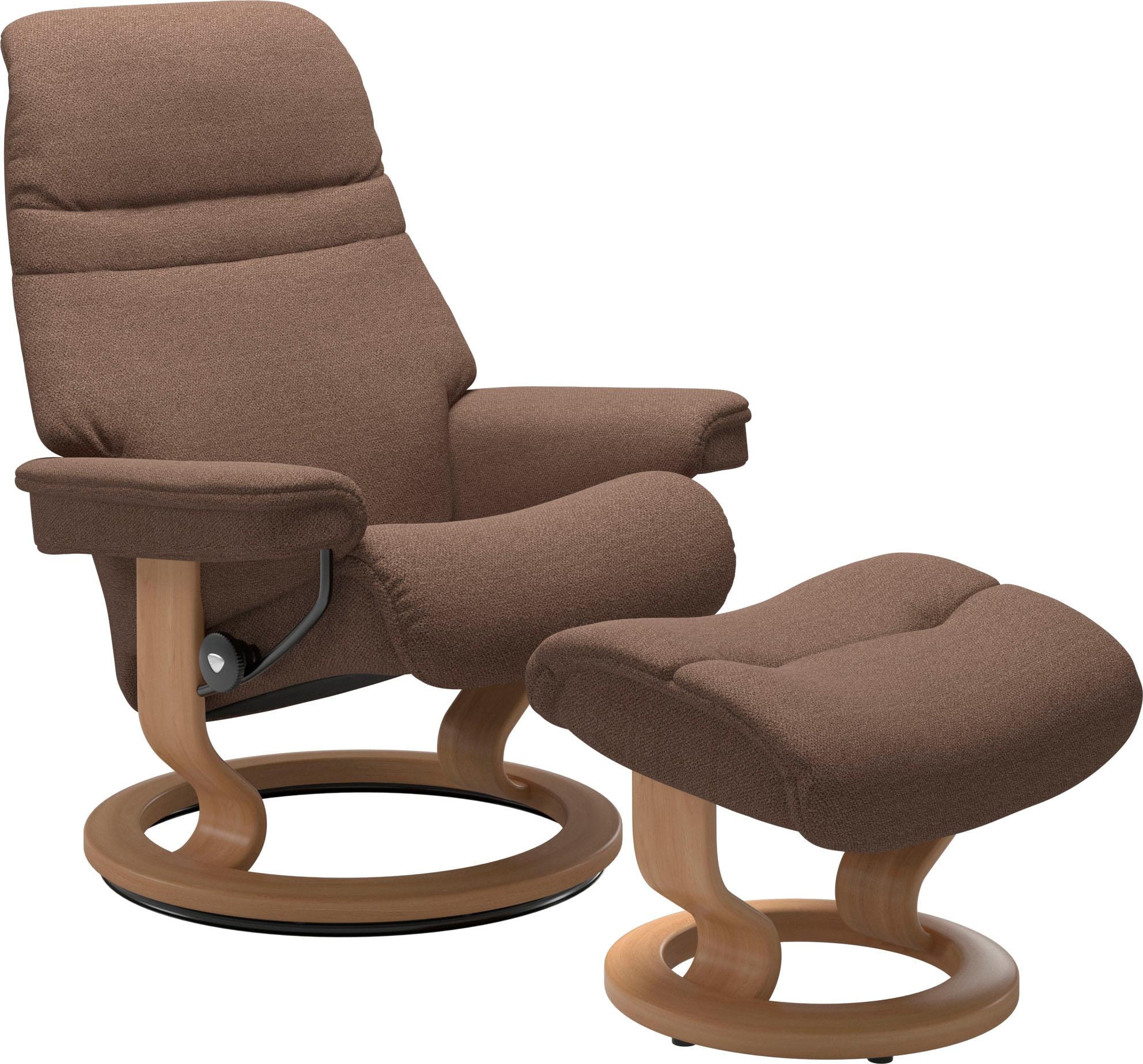 Stressless® Relaxsessel Gestell mit mit OTTO Eiche »Sunrise«, Relaxsessel Shop Classic Hocker), (Set, Online Größe L, Base