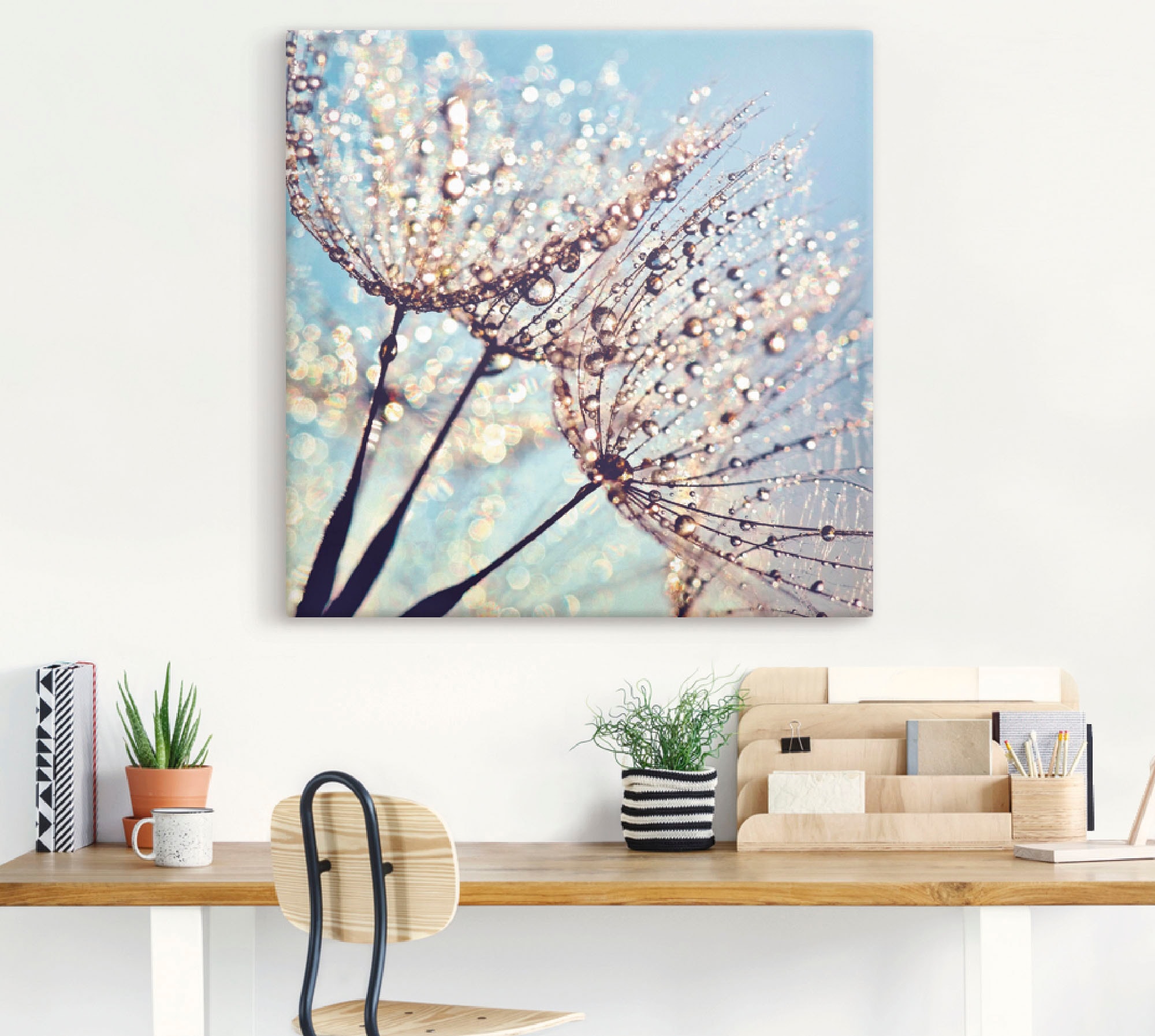 Artland Wandbild »Pusteblume Tröpfchenfänger«, Blumen, (1 St.), als Alubild, Outdoorbild, Leinwandbild, Poster in verschied. Größen