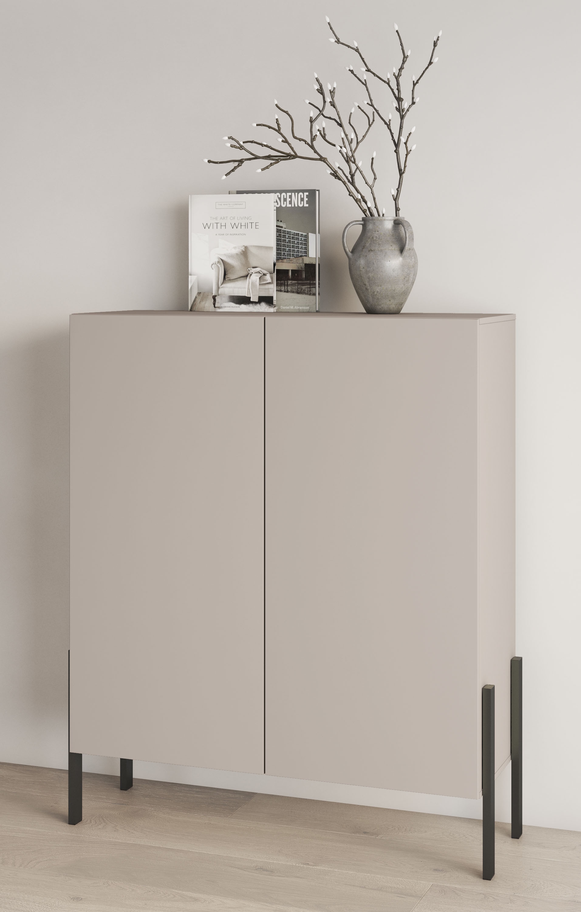 INOSIGN Kommode »Jukon, Breite 110 cm, moderne grifflose Hochschrank, 2Türen«, Highboard mit viel Stauraum, push-to-open-Funktion