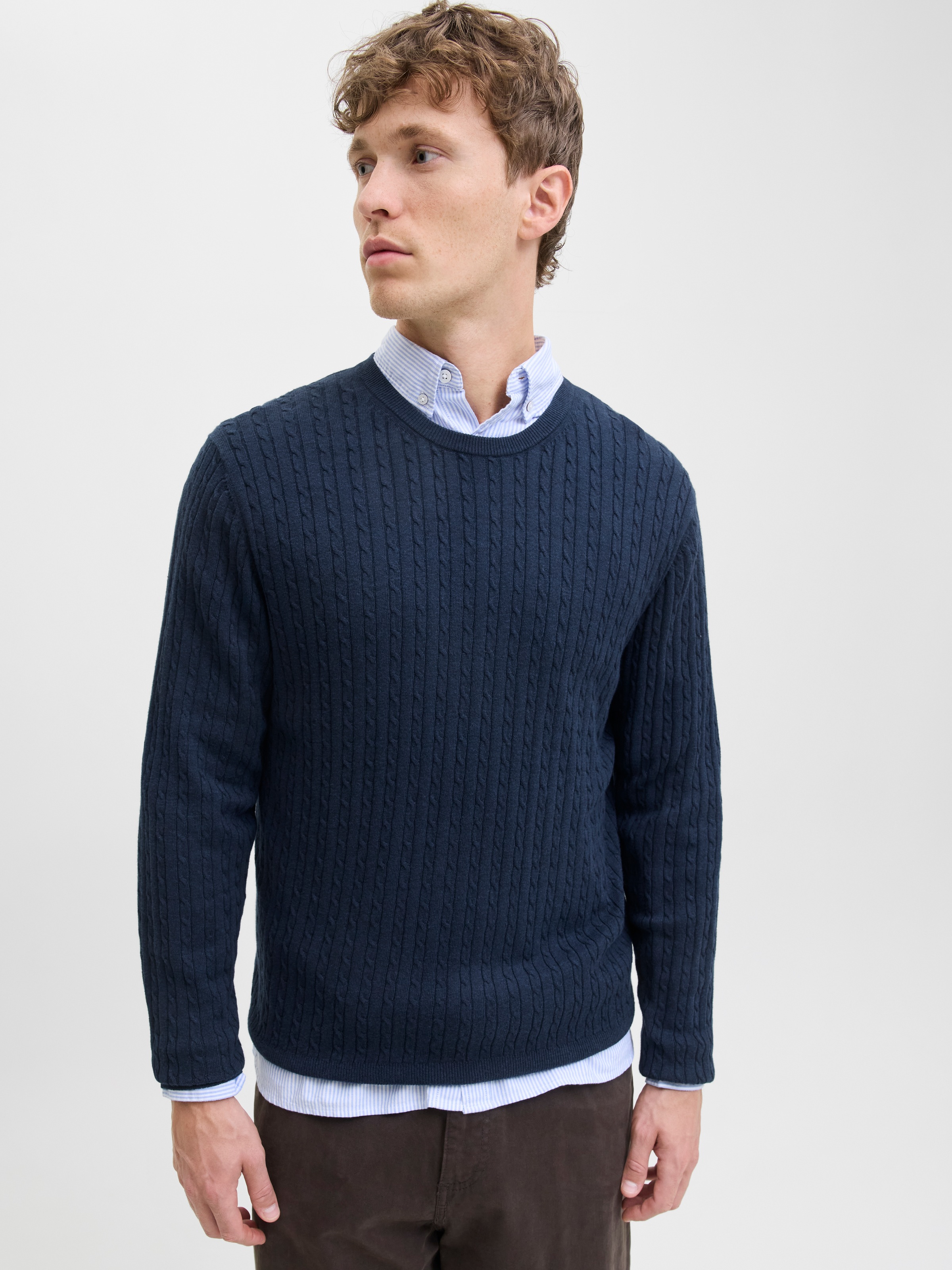 Jack & Jones Strickpullover »JJEEMIL KNIT CABLE CREW NECK NOOS«