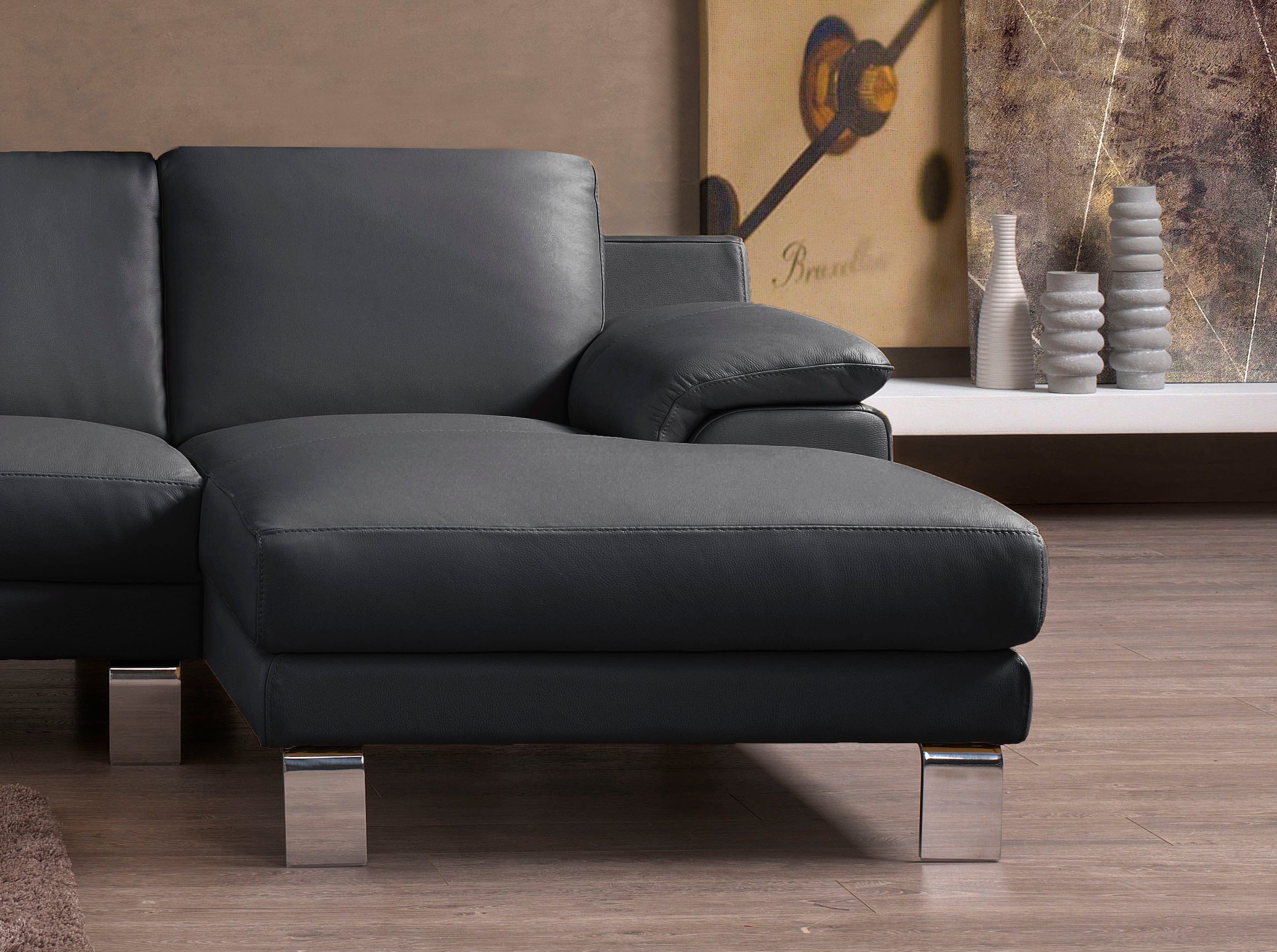 Egoitaliano Ecksofa »Shakira, Design und super Sitzkomfort auf hohem Niveau, tolle Details«, mit Recamiere, L-Form, edle Füße