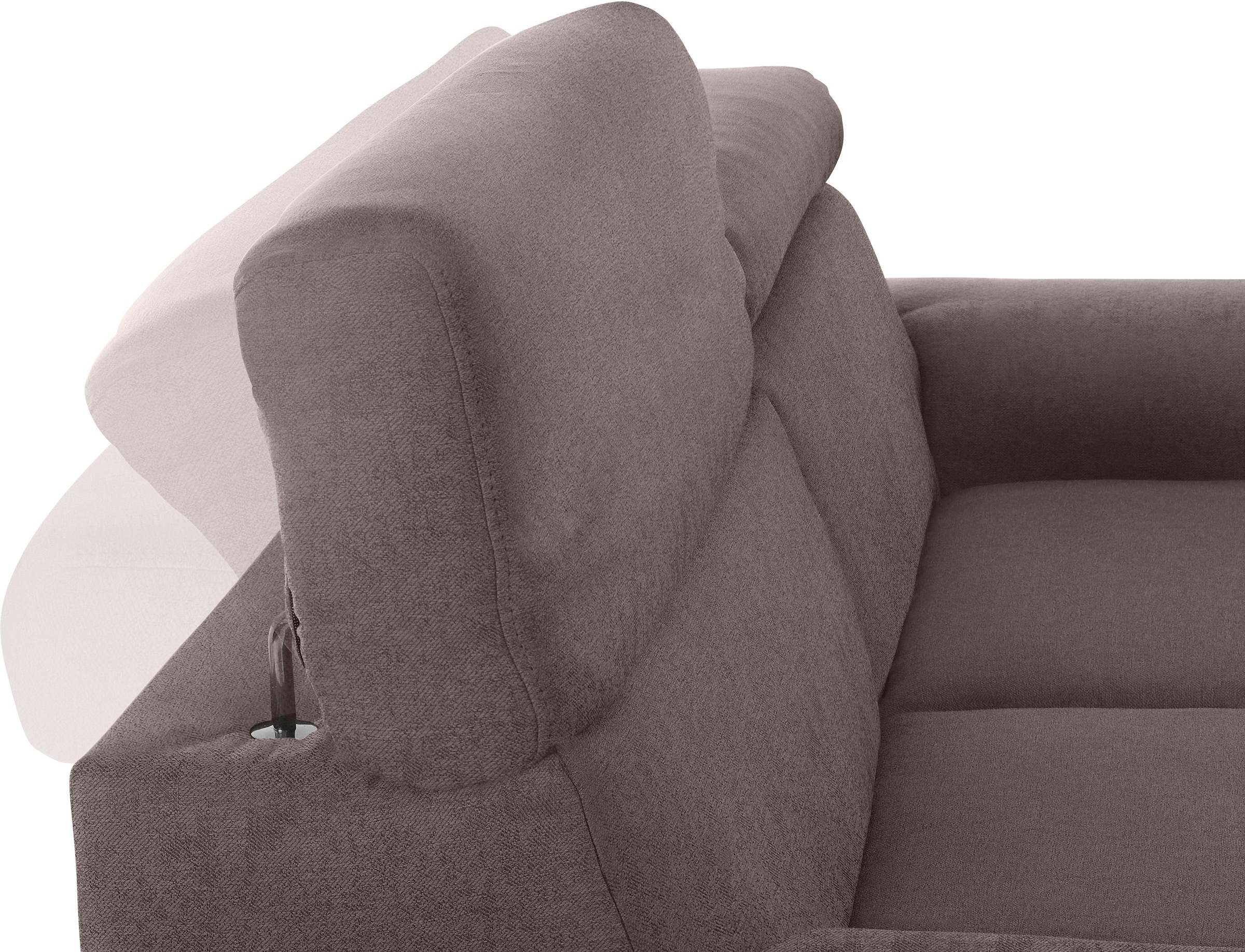 DOMO collection 2-Sitzer »Mira inklusive Kopfteilverstellung für mehr Wohlfühlkomfort«, elegant und modern, komfortabel, frei im Raum stellbar