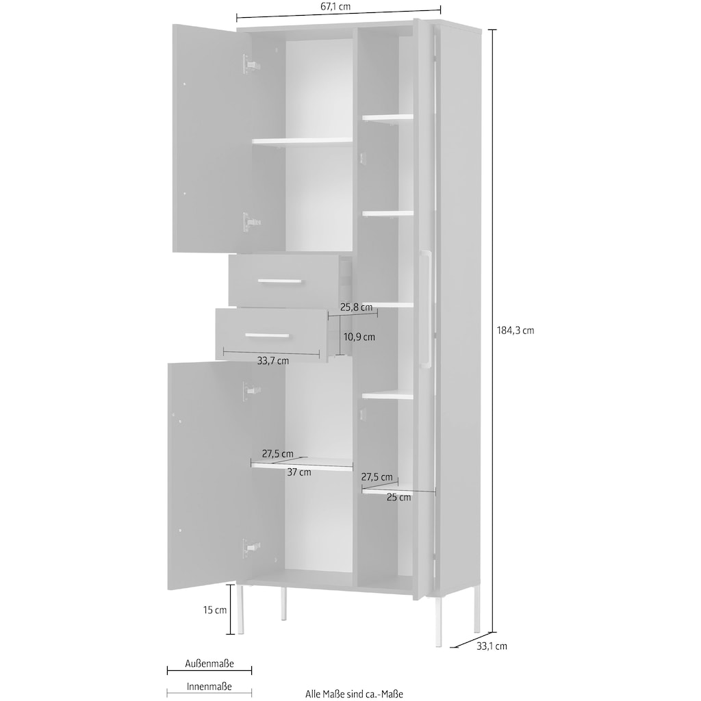 welltime Garderobenschrank »Kent«, Breite 67,1 cm, made in Germany