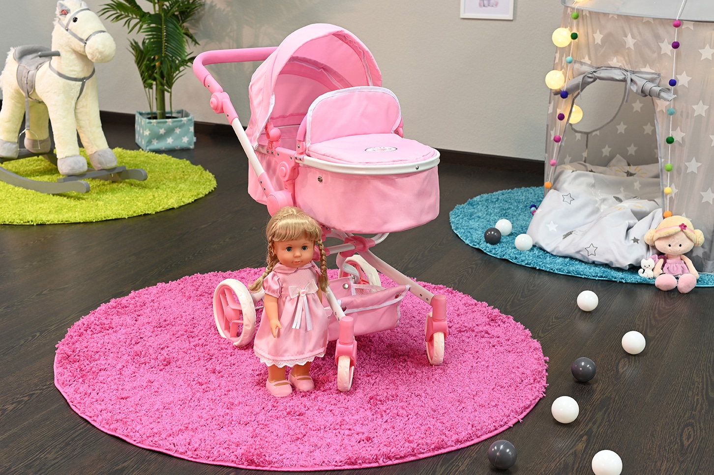 Knorrtoys® Kombi-Puppenwagen »Boonk - Princess White Rose«