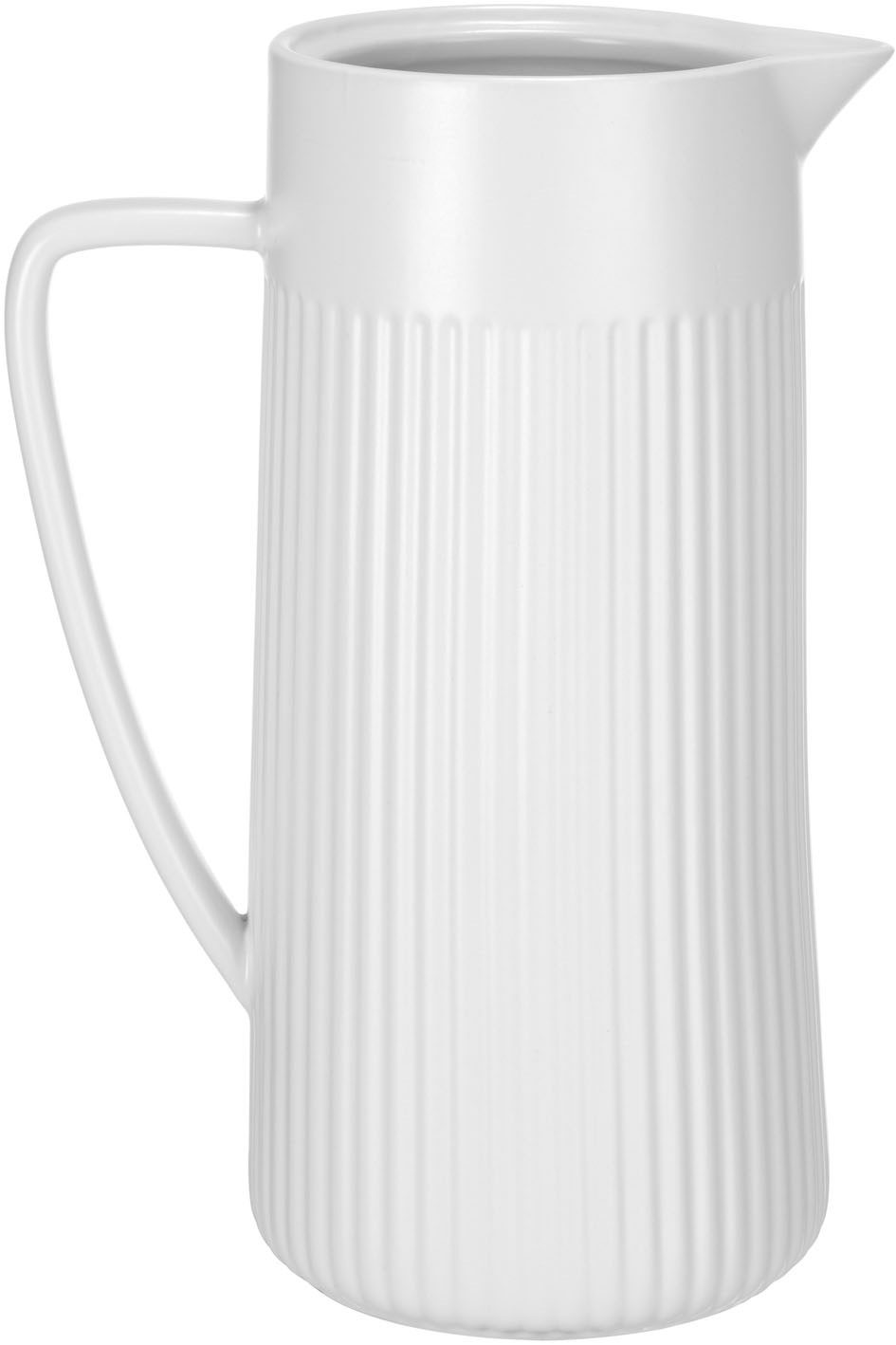 SCHÖNER WOHNEN-Kollektion Karaffe »REFIA« Keramik Krug, 1,25l mit eleganter Rifferlung