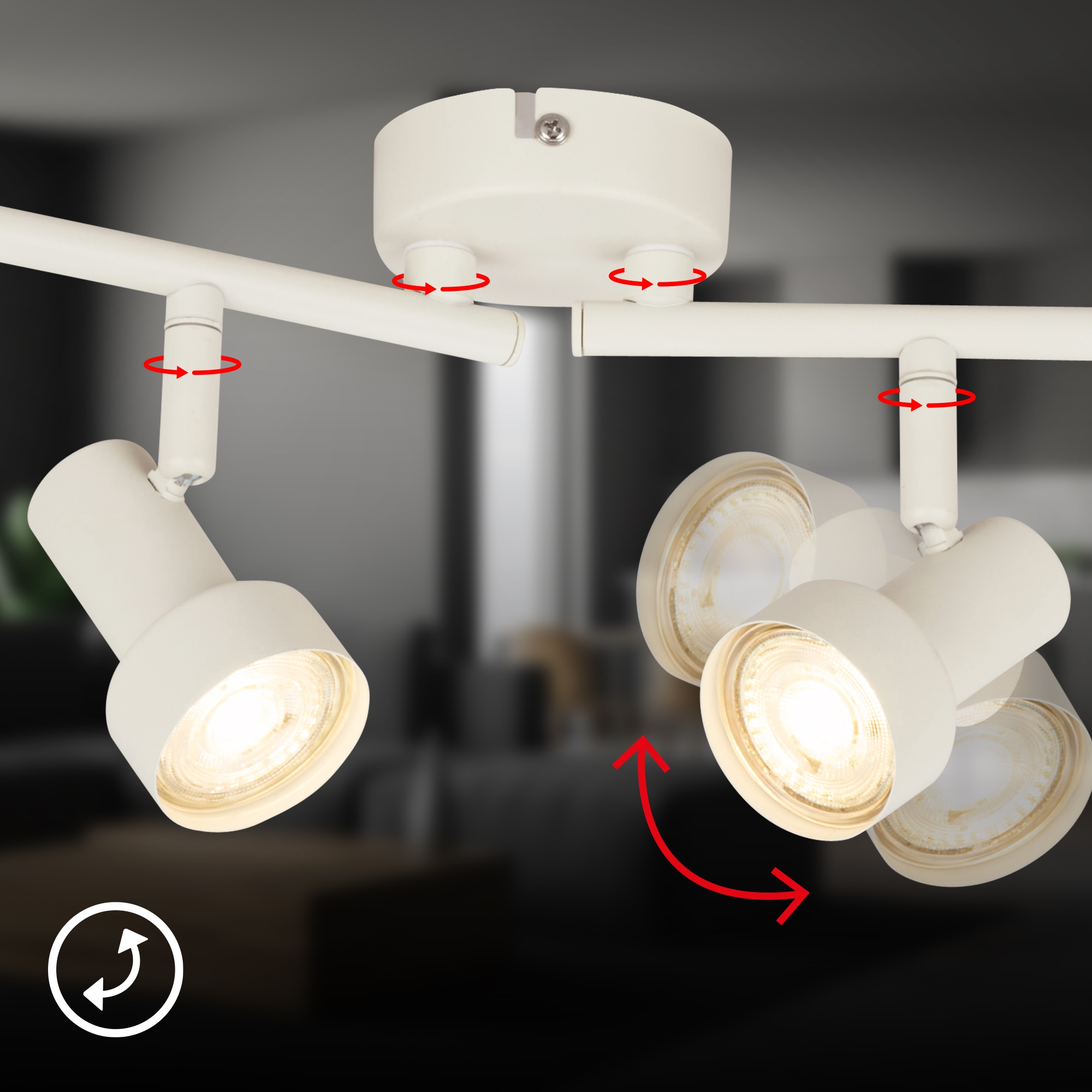 Briloner Leuchten LED Deckenspots »TAPP« GU10 1 Stk. 60,5x13,5 cm, Wohnzimmer, Schlafzimmer, Flur, Büro