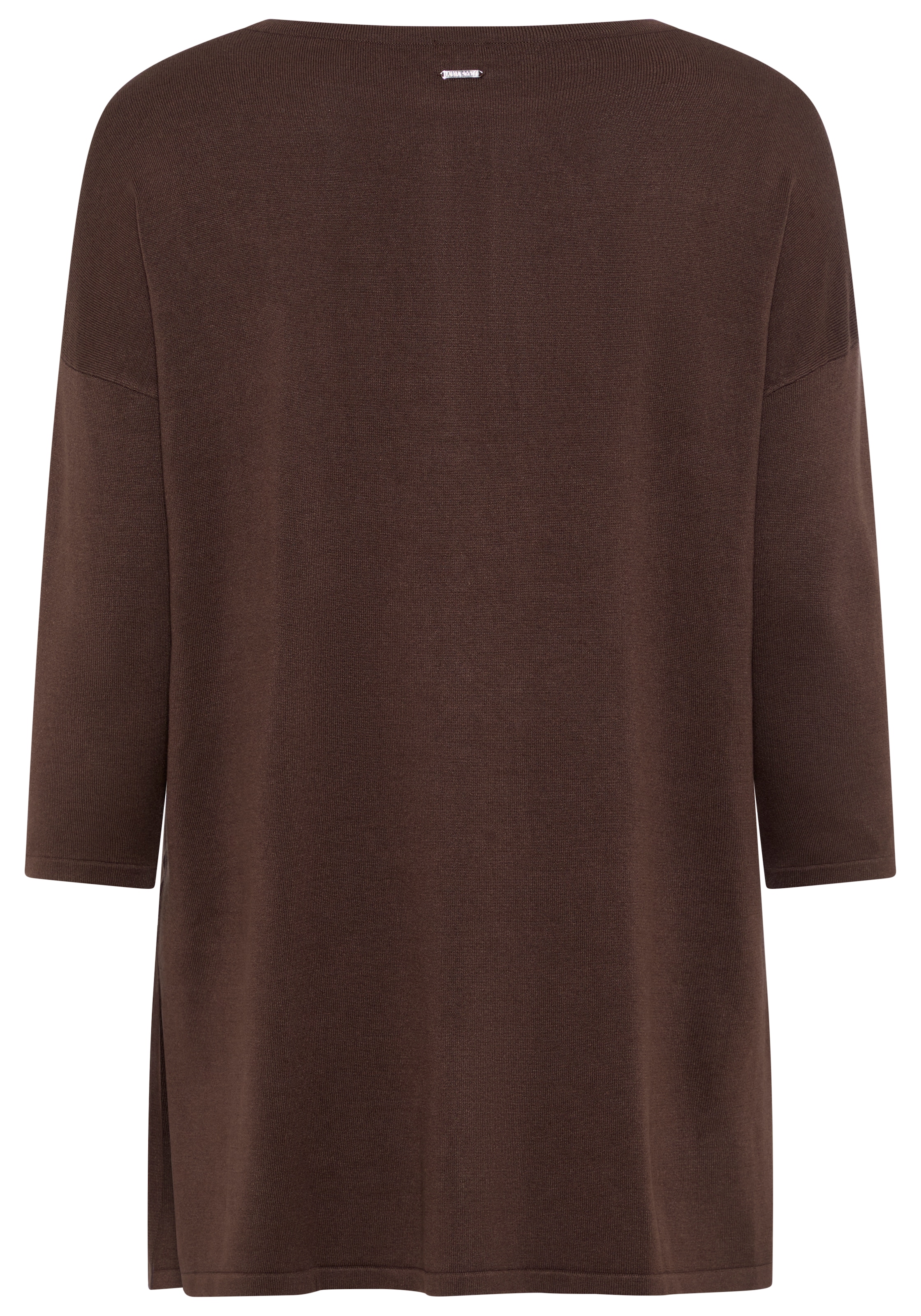 Laura Scott CURVE Longpullover »Große Größen« aus fließendem Feinstrick mit seitlichem Schlitz