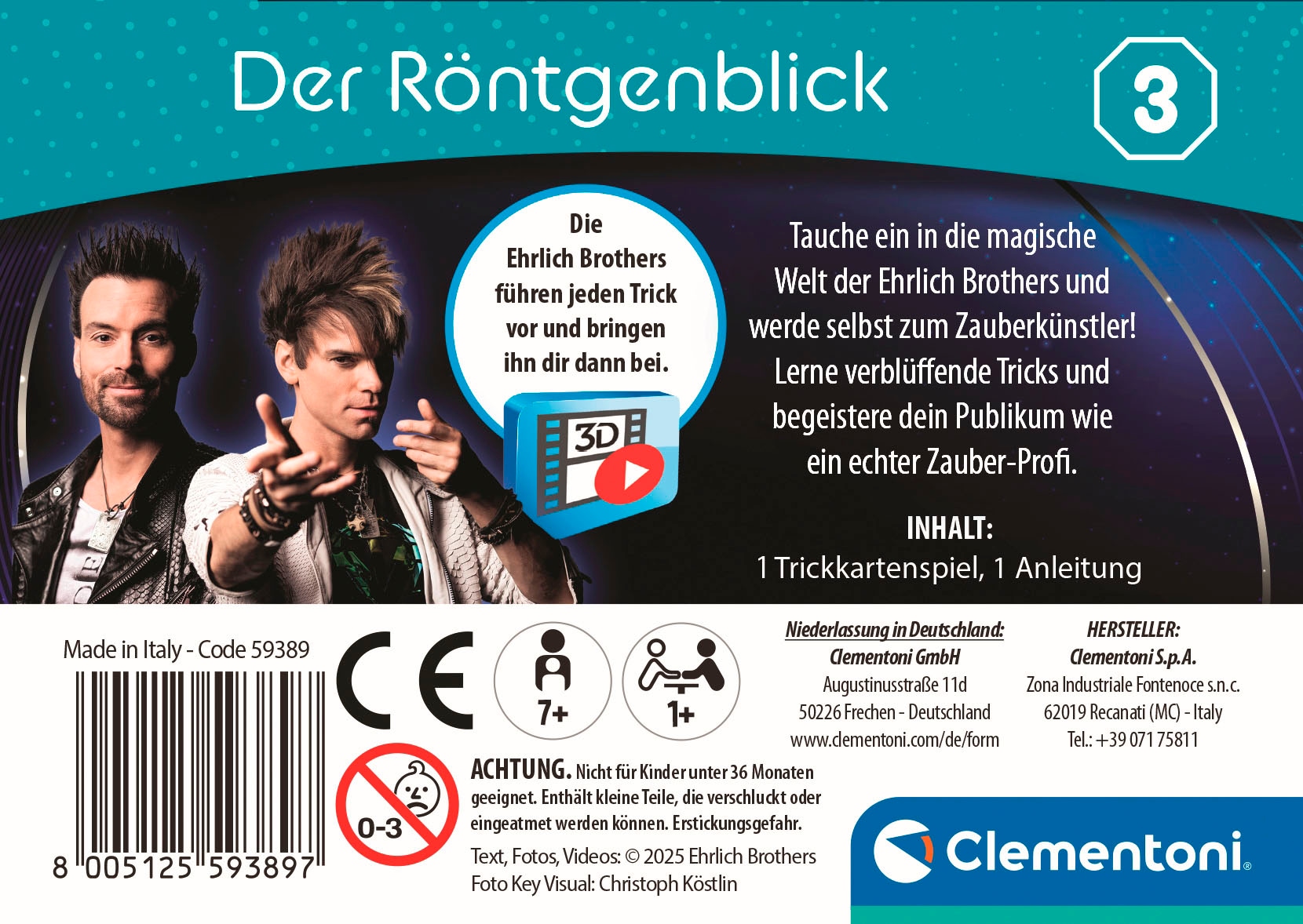 Clementoni® Zauberkasten »Ehrlich Brothers, Mini Magics, Der Röntgenblick«, Made in Europe