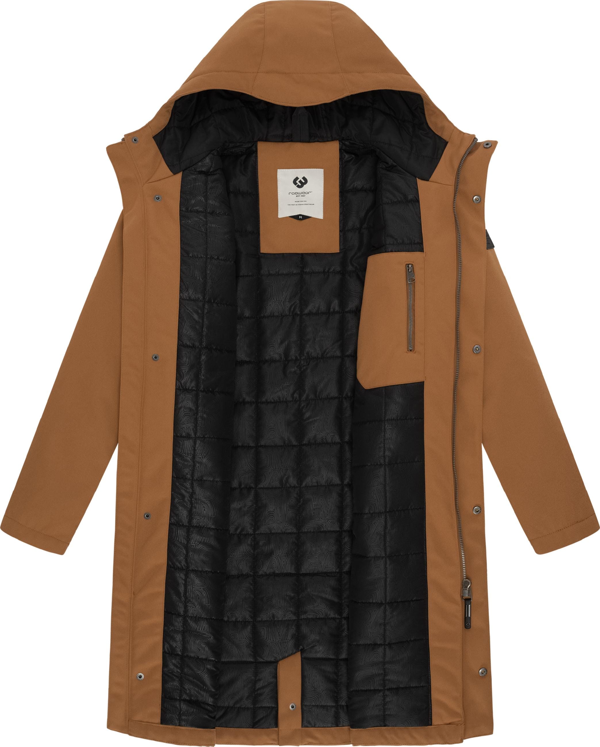 Ragwear Wintermantel »Wintermantel Mr Them Long«, Lange Herren Winterjacke mit Kapuze