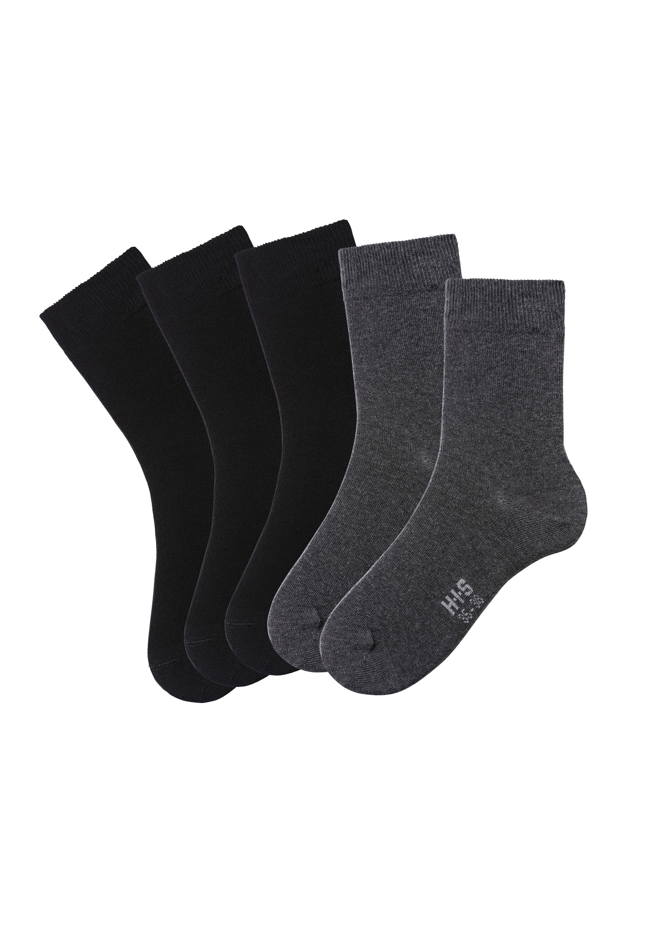 H.I.S Basicsocken Packung, 5 Stk. tlg. mit besonders weichem Bündchen