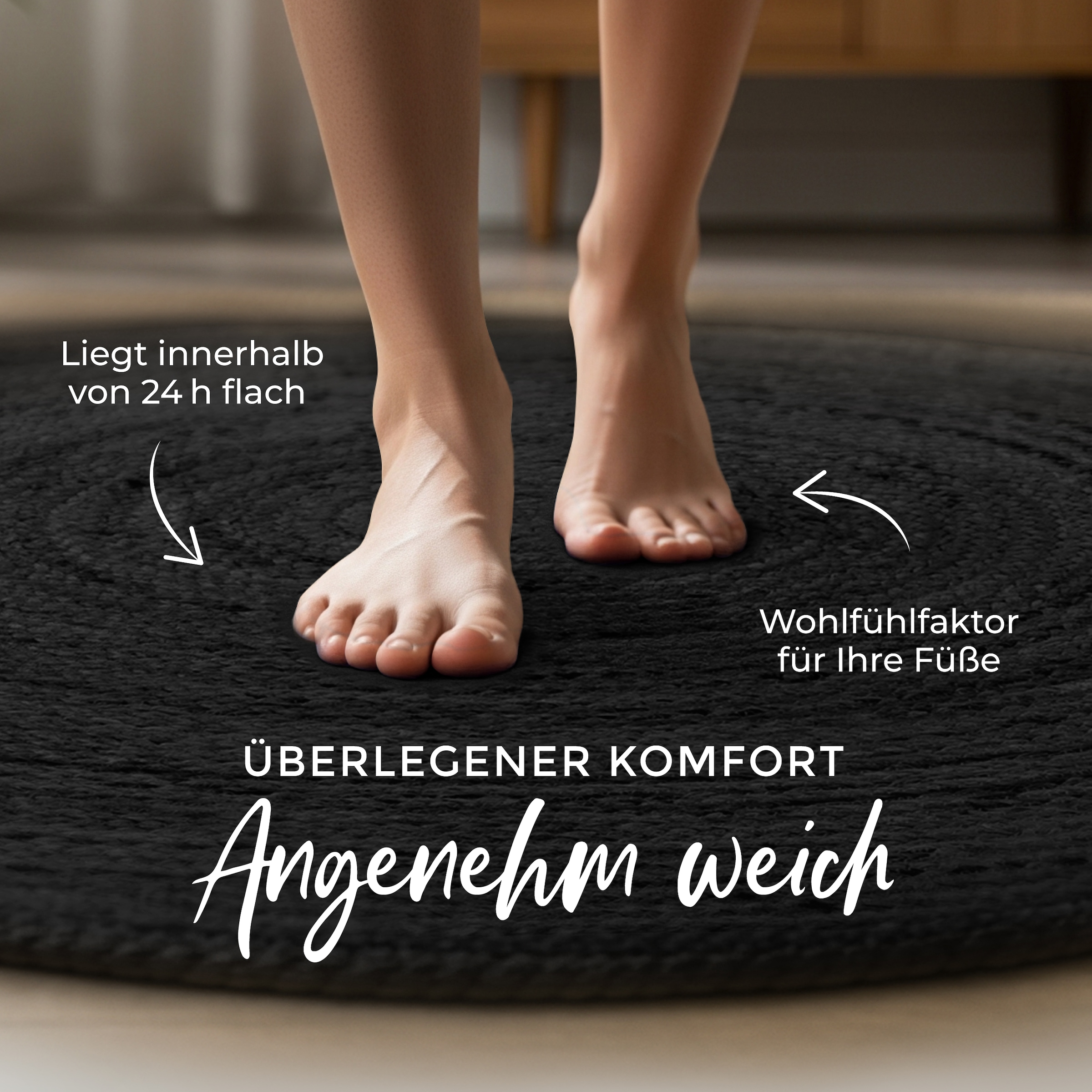 carpetfine Teppich »Nele Juteteppich Naturfaser«, rund, 6 mm Höhe, geflochtener Wendeteppich aus 100%Jute, in rund und oval, viele Größen