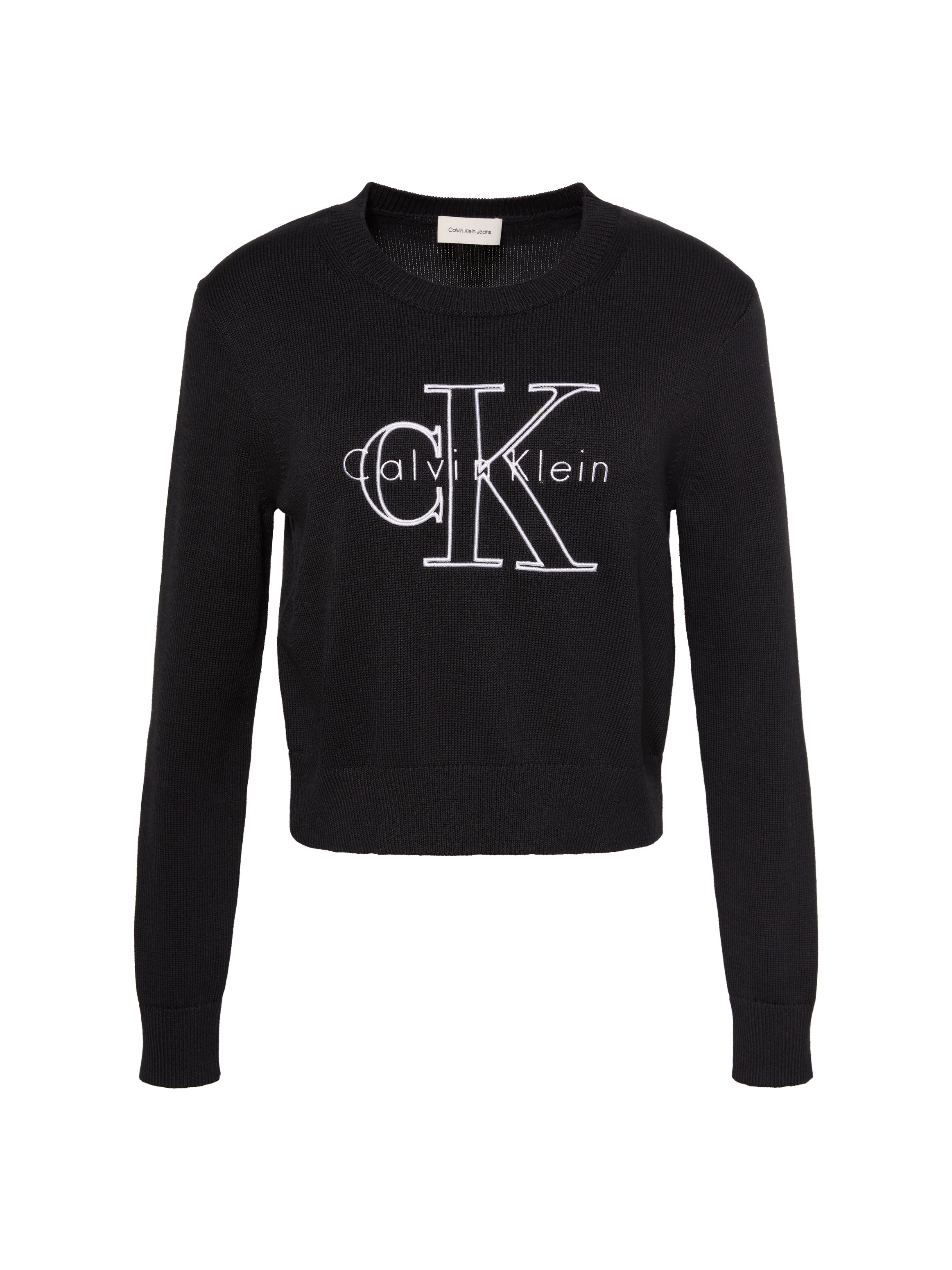 Calvin Klein Jeans Strickpullover Feinstrick, reine Baumwolle, Stickerei