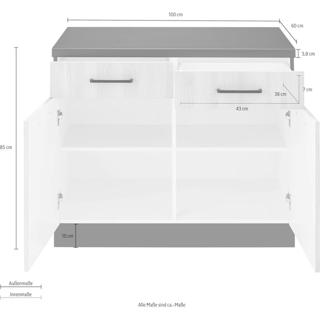 wiho Küchen Unterschrank »Esbo«, 100 cm breit bei OTTO