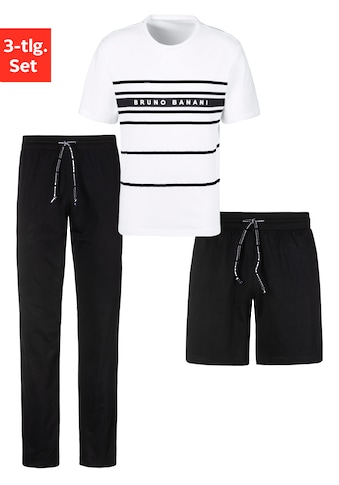 Bruno Banani Schlafanzug, (Spar-Set), 3-teilig, Shirt mit Shorts und langer Hose kaufen