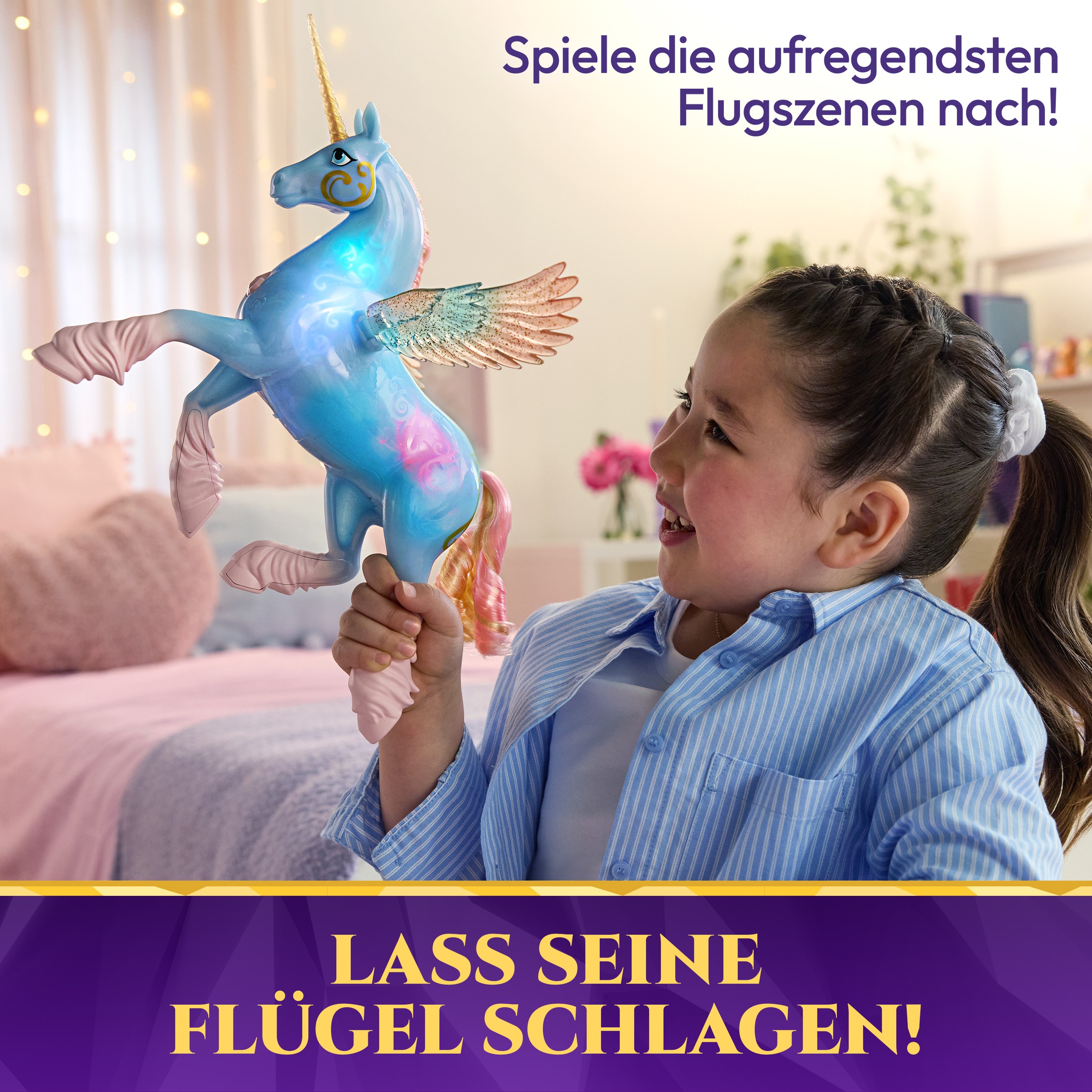 Spin Master »Unicorn Academy - Glow Magic Skywind, interaktives Einhorn« mit Licht und Sound