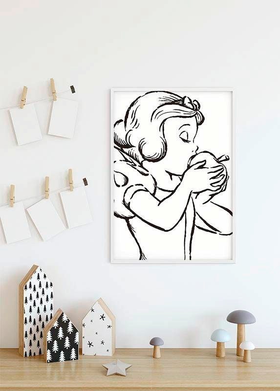 Komar Bild »Snow White Apple Bite - white«, Disney, (1 St.), Wandbild zur Dekoration im Kinderzimmer - ohne Rahmen