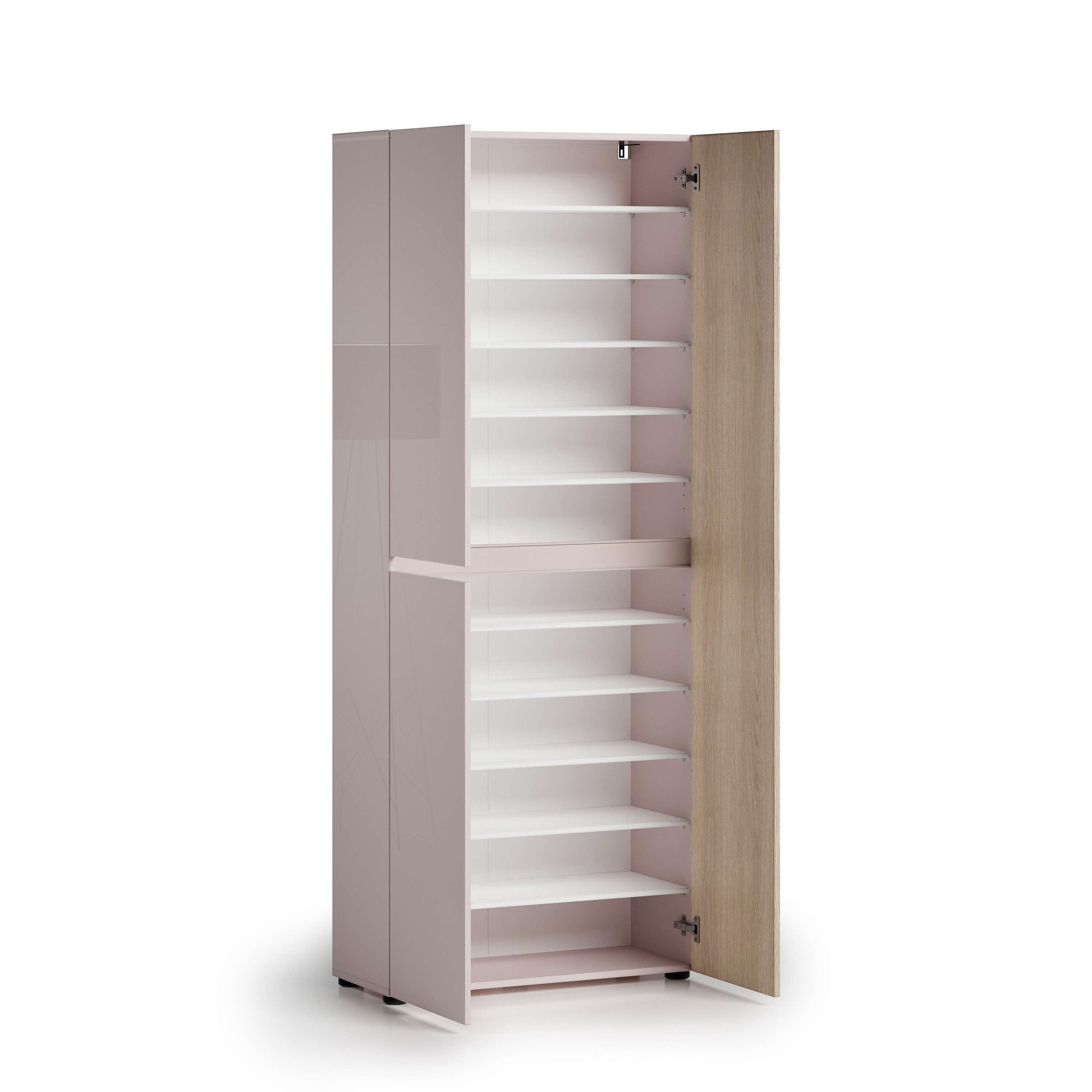 Home affaire Schuhschrank »LADY, Schuhkommode,Schuhmöbel,Schuhablage,Schuhregal« 10 Einlegeböden,12 Fächer,ca. 36 Paar Schuhe-Maße: B/T/H:80x34x200 cm