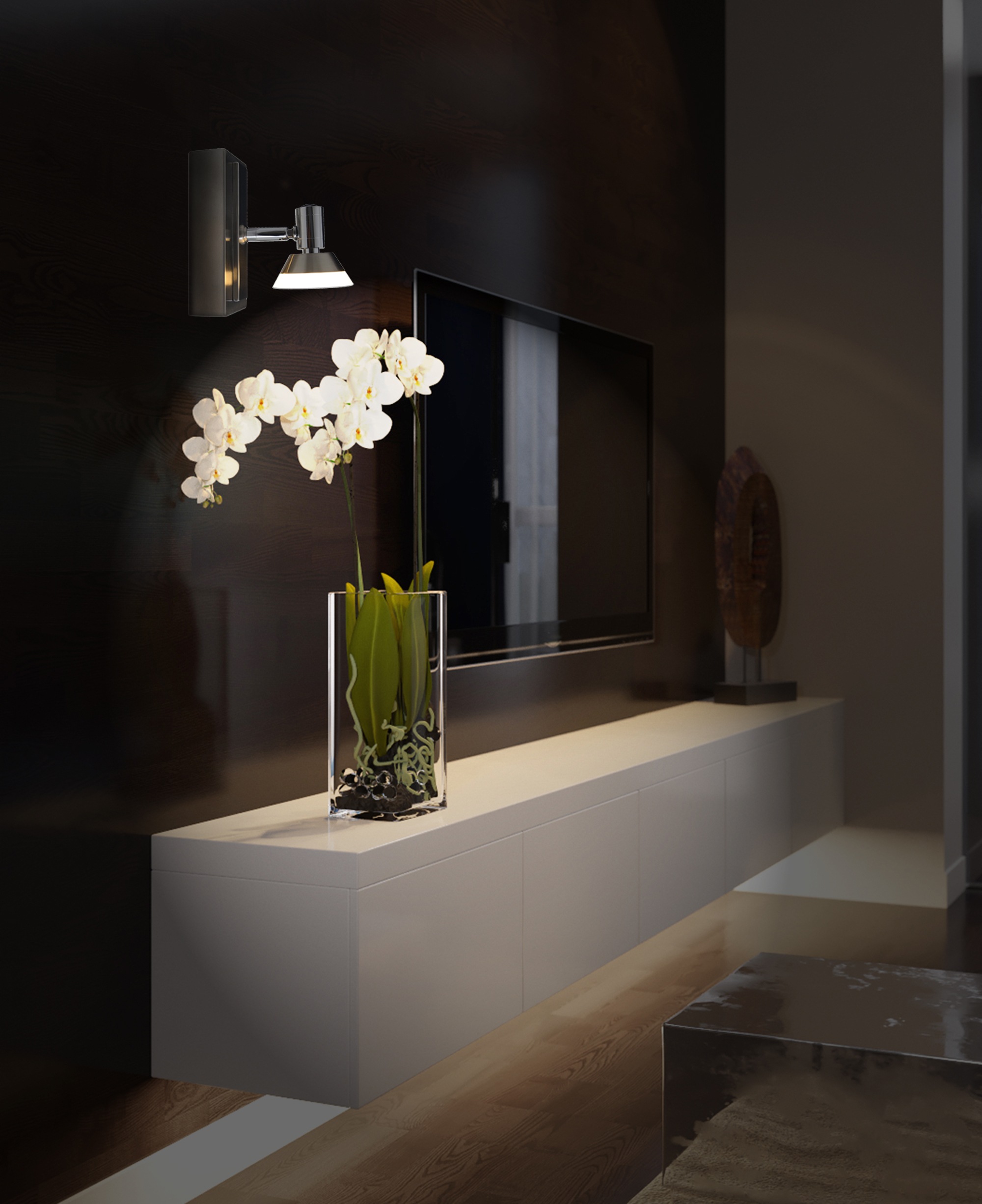 näve LED Wandleuchte »Jericho«, 1 flammig, Leuchtmittel LED-Board | LED fest integriert, incl. Leuchtmittel 1x LED 20W, Metall/Glas, chrom