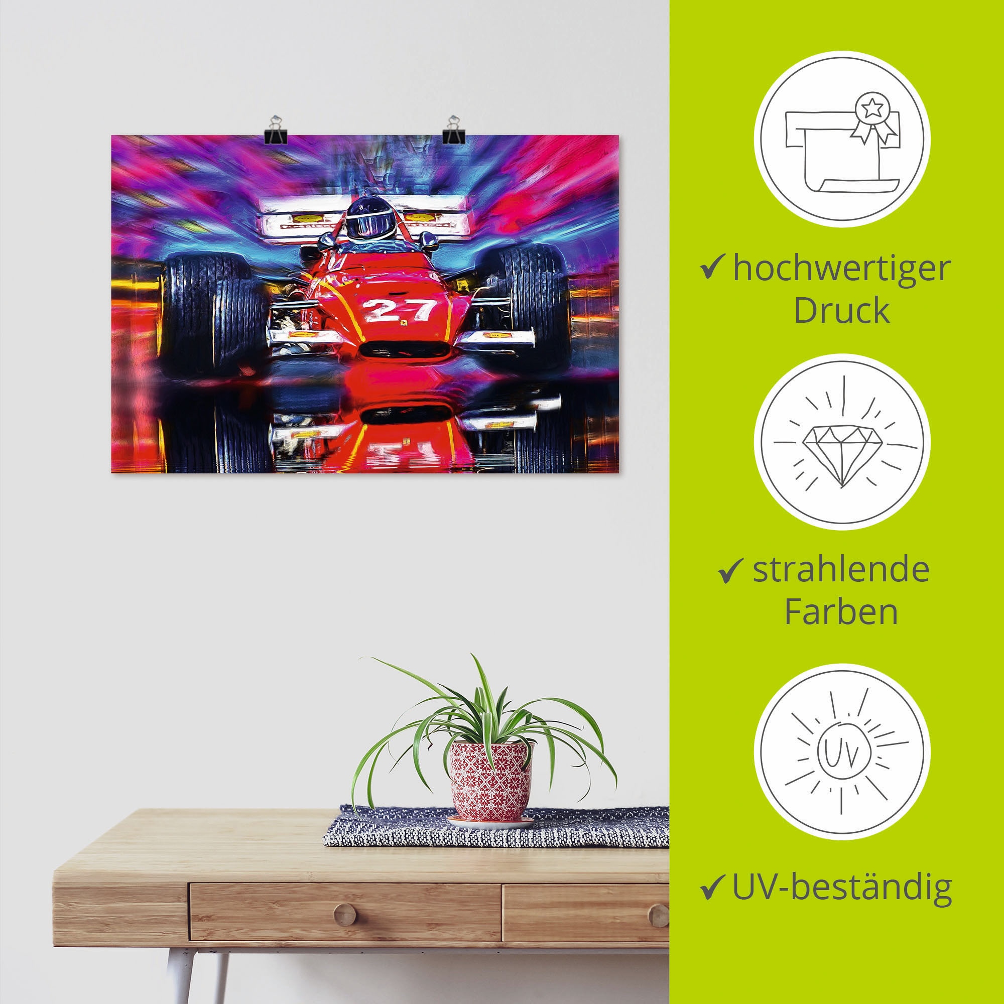 Artland Wandbild »Jacky Ickx belgische Motorsportlegende«, Auto, (1 St.), als Alubild, Leinwandbild, Wandaufkleber oder Poster in versch. Größen