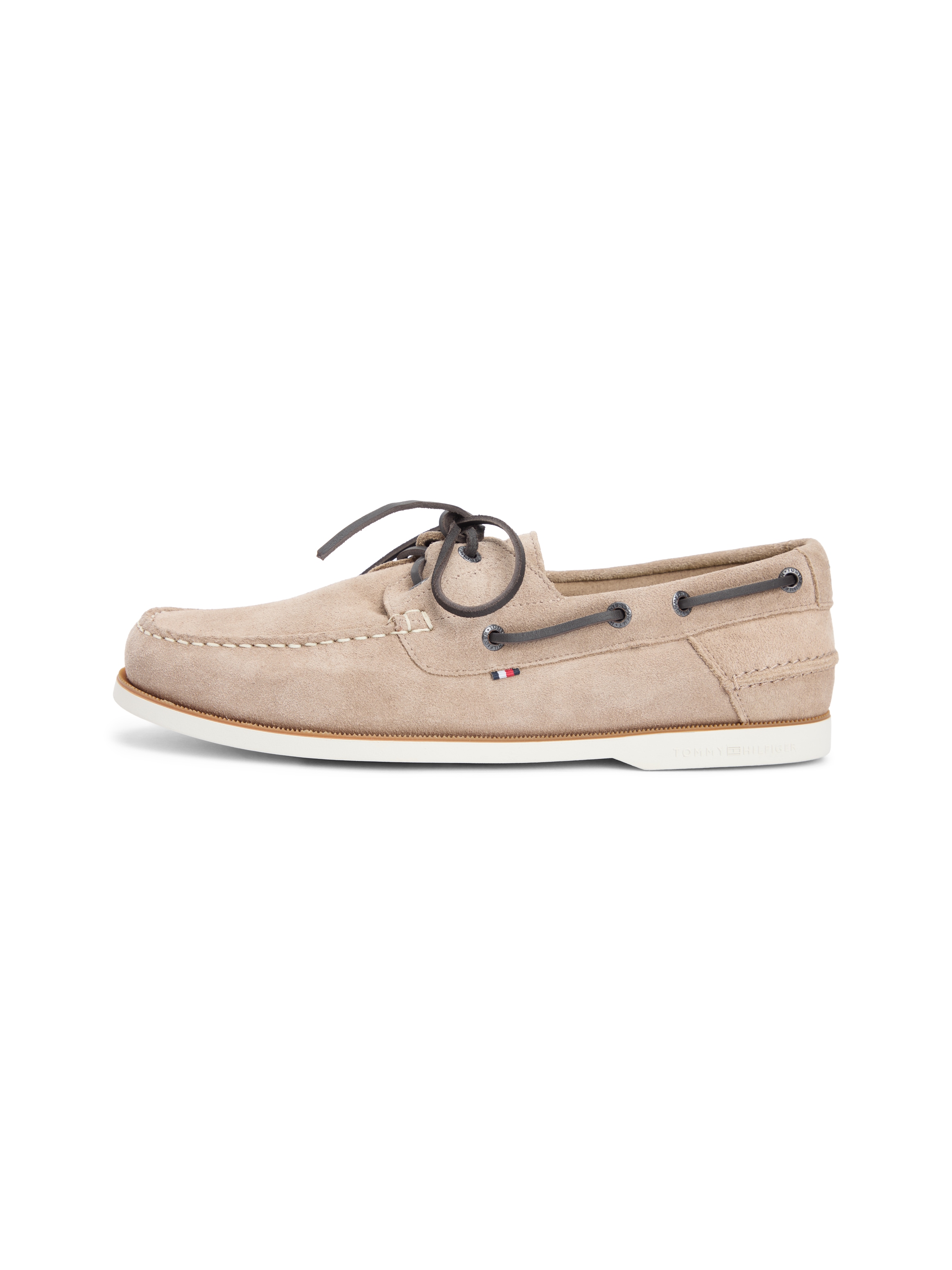 Tommy Hilfiger Bootsschuh »TH BOAT SHOE CORE SUEDE«  Bootsschuh, Schnürer mit Ziernaht und Durchzügen