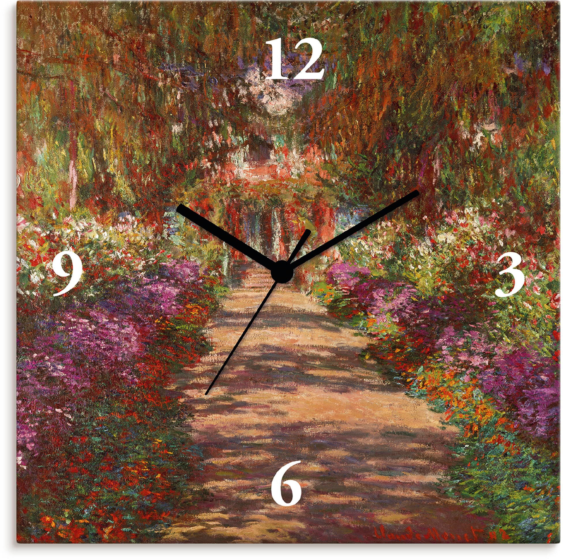 Wanduhr »Weg in Monets Garten in Giverny. 1902«, wahlweise mit Quarz- oder...