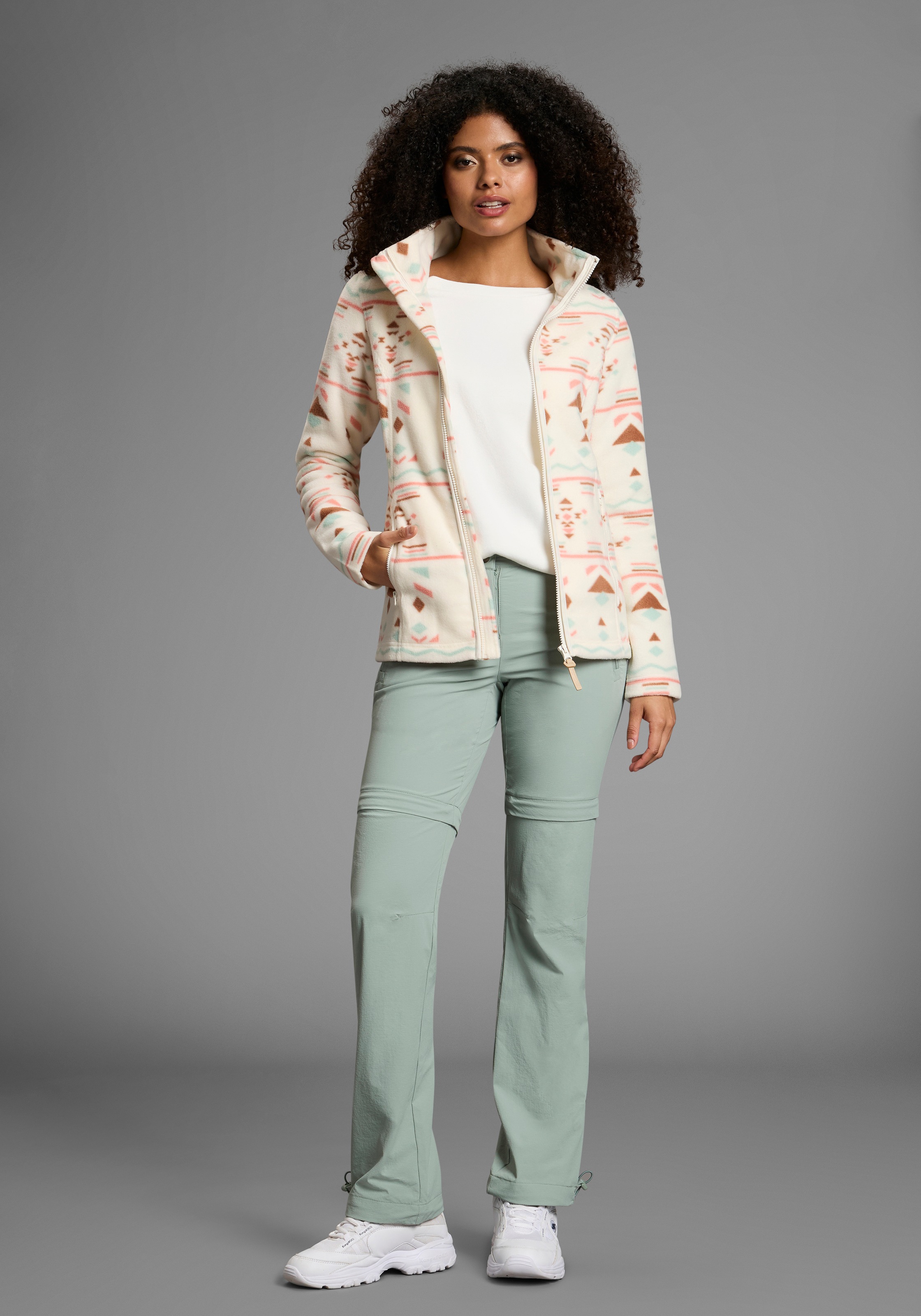 KangaROOS Fleecejacke aus weichem Fleece-Material, bedruckte und gemusterte Optik