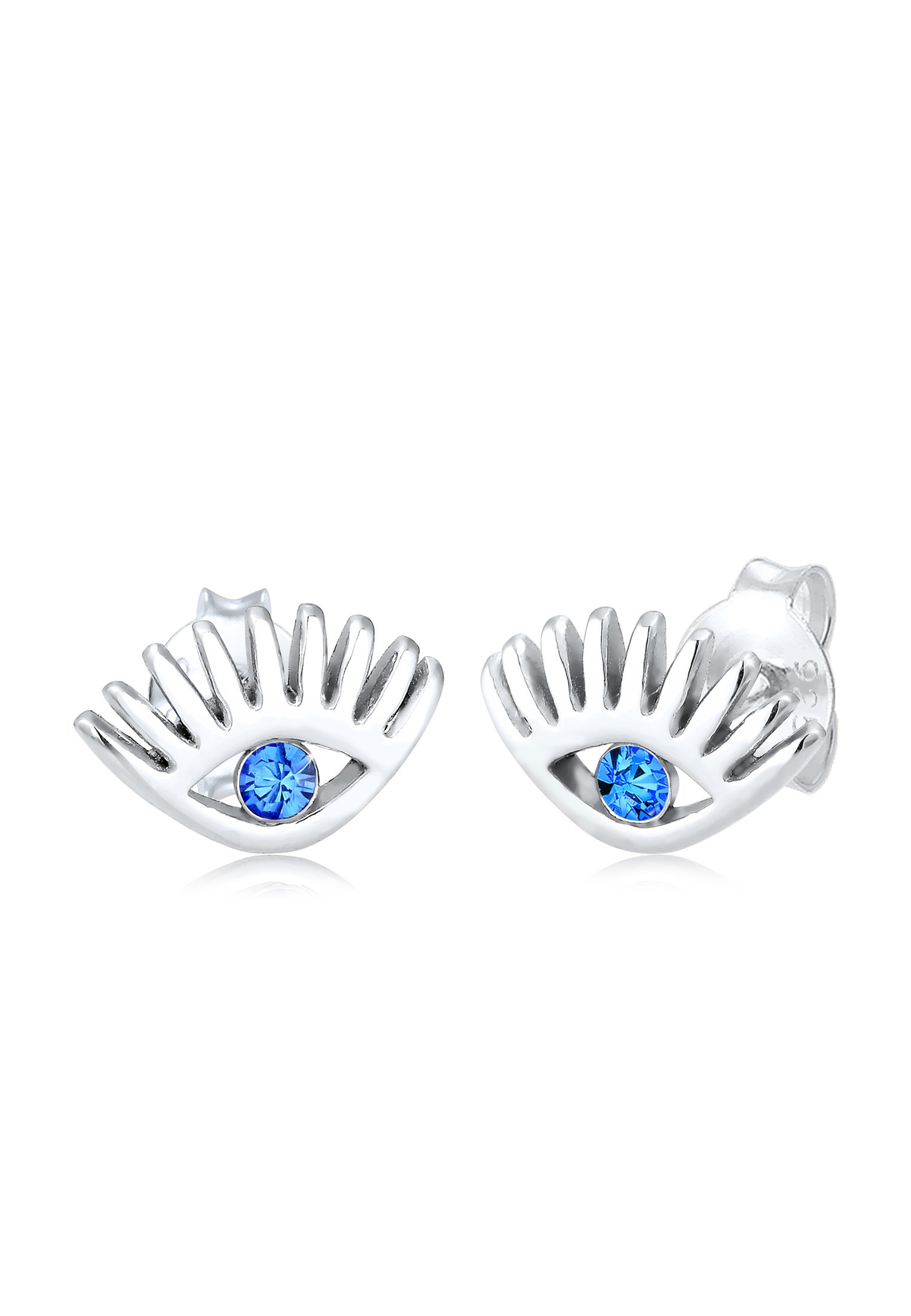 Elli Paar Ohrstecker »Ohrringe Ohrstecker Evil Eye Kristalle Blau 925 Sterling Silber«
