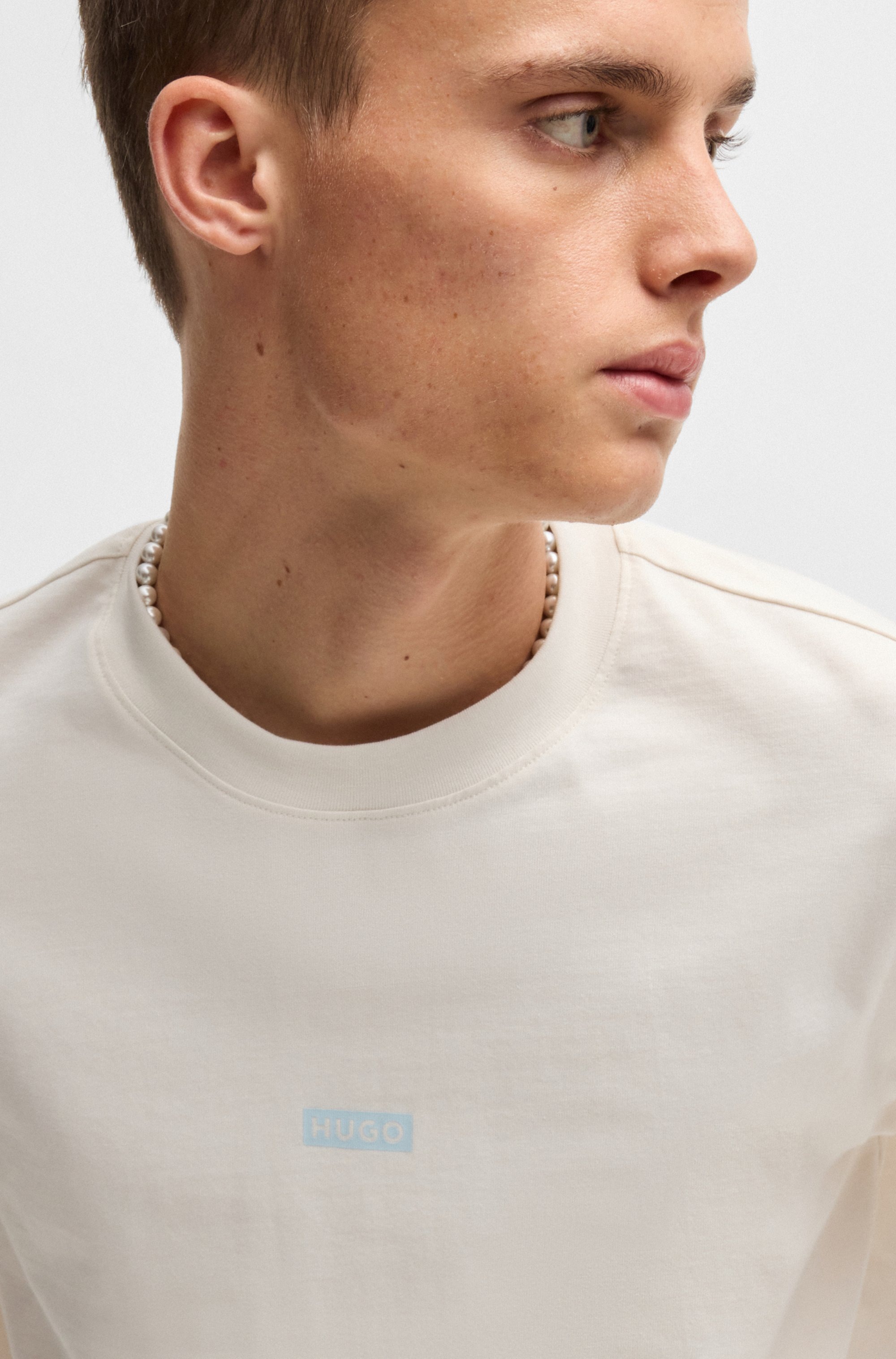HUGO Blue T-Shirt »Nalono«, mit Logodruck, Oversized Look mit Backprint