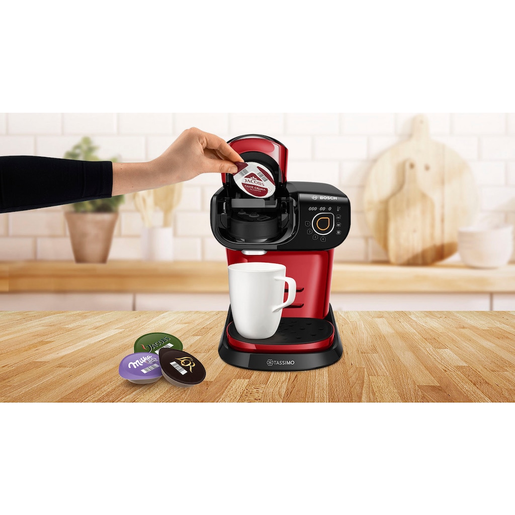 TASSIMO Kapselmaschine »My Way 2 TAS6503, Personalisierung, über 70 Getränke«, mit Wasserfilter, One-Touch Bedienung, Wassertank 1,3 L, rot