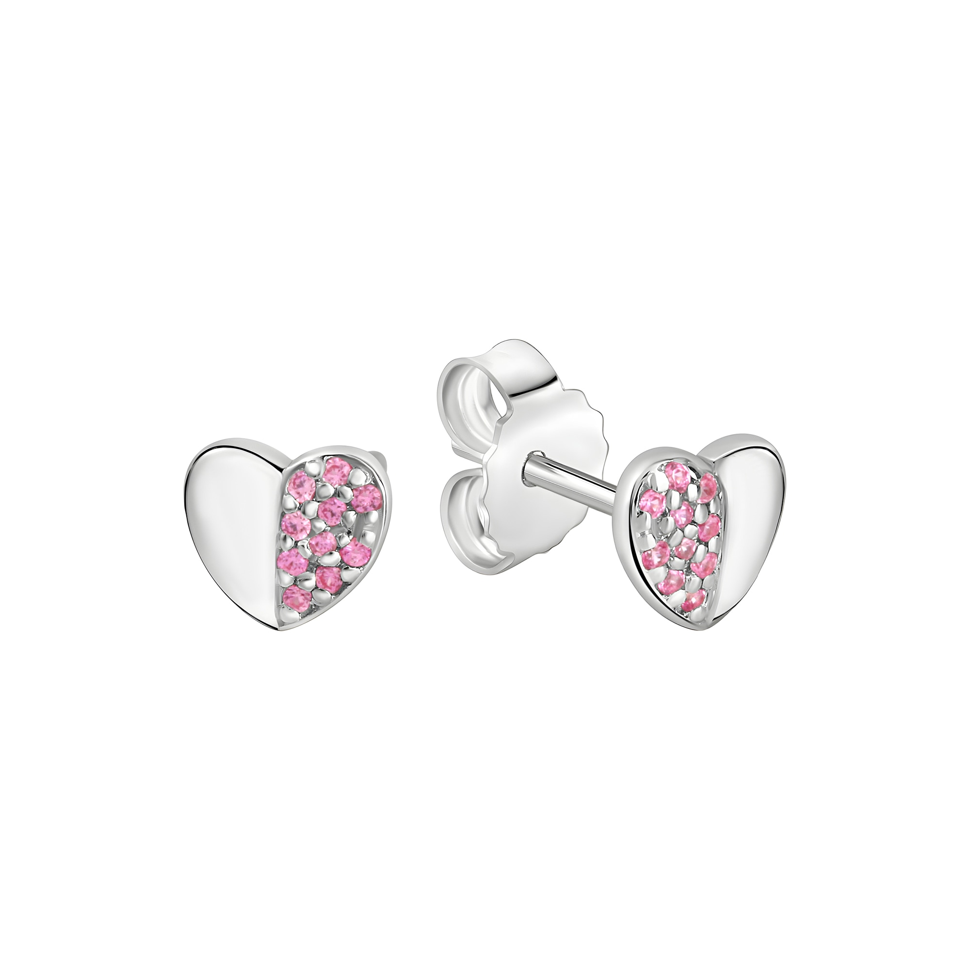 Firetti Paar Ohrstecker »Schmuck Geschenk Silber 925 Ohrschmuck Ohrringe Herz« mit Zirkonia (synth.)