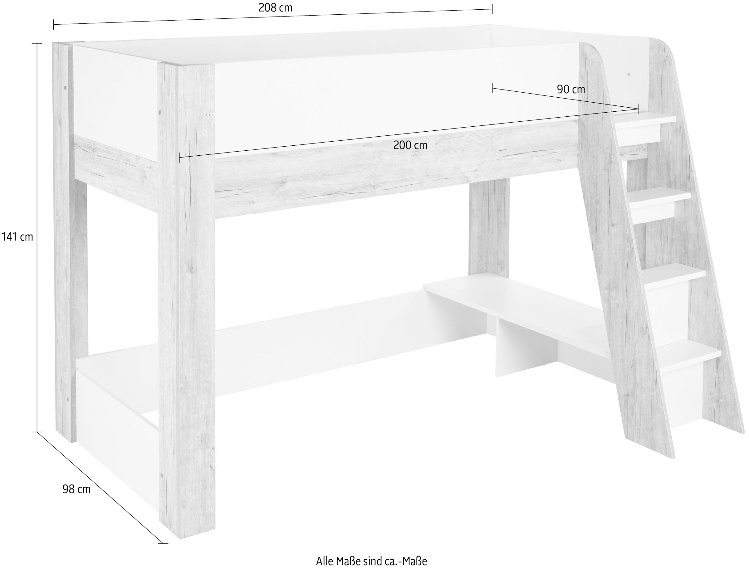 Home affaire Hochbett »Schulkind Hochbett »Franzi««