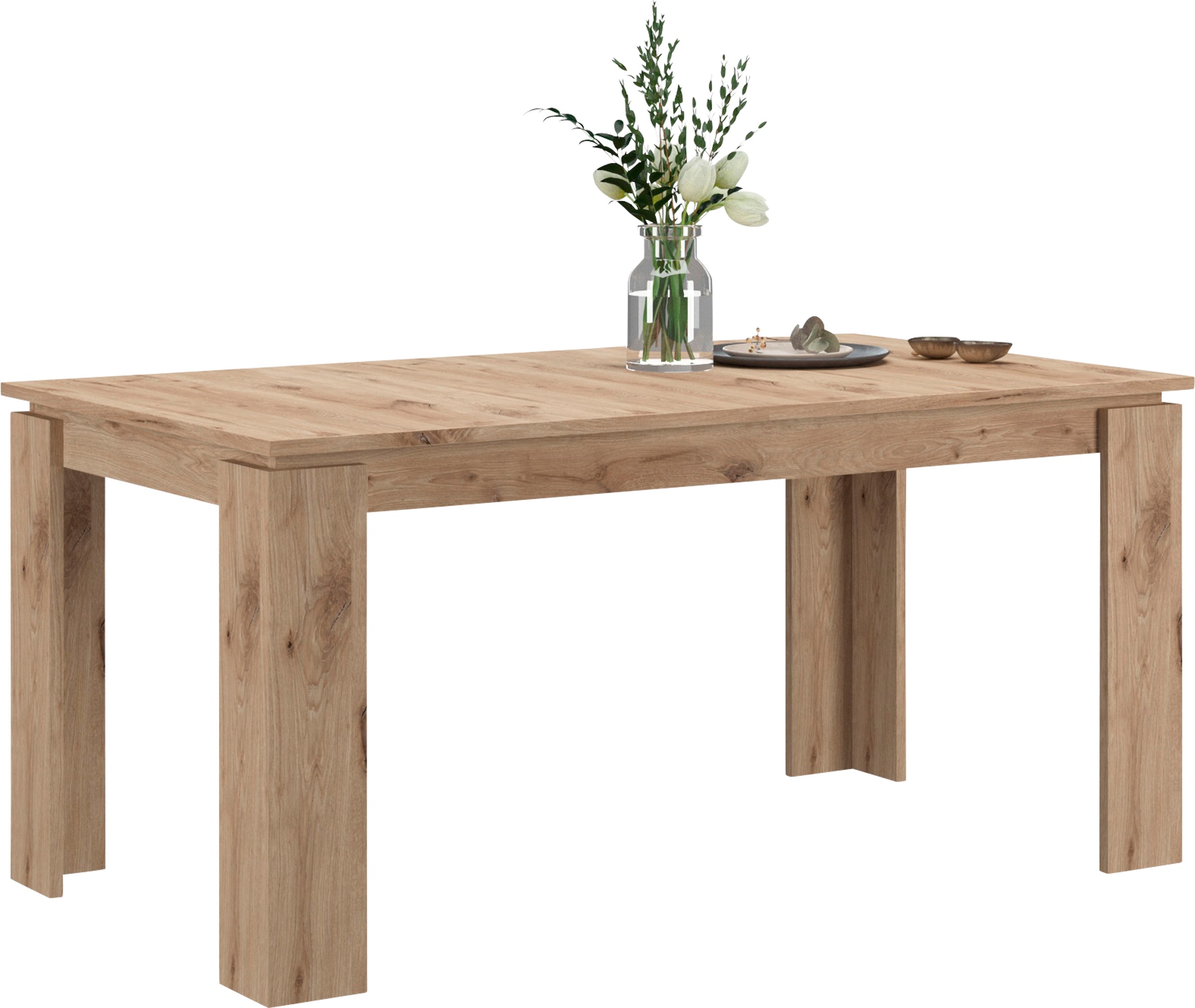 INOSIGN Esstisch »Kalmar, rechteckig, 160 cm ausziehbar auf 200 cm, inkl. Einlegeplatte«, Esszimmertisch, Tisch, Küchentisch, dining table