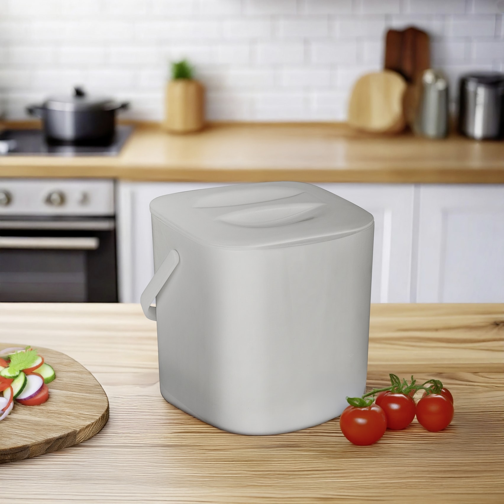 WENKO Biomülleimer »Modell Conny« 1 Behälter Komposteimer, Abfallsammler mit herausnehmbarem Sieb und Henkel, 3 L