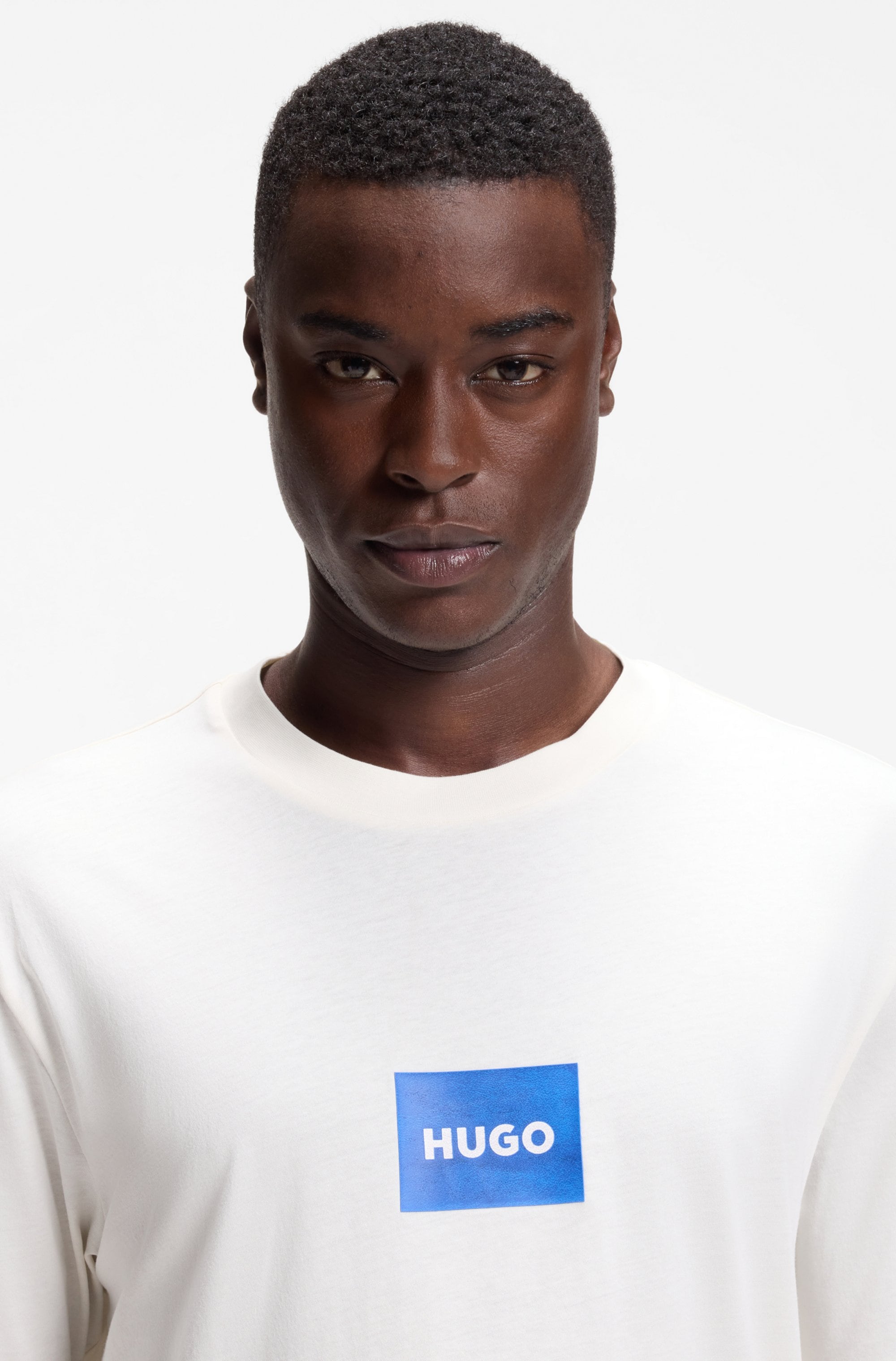 HUGO Blue T-Shirt Regular Fit, Kurzarm, Hugo-Print