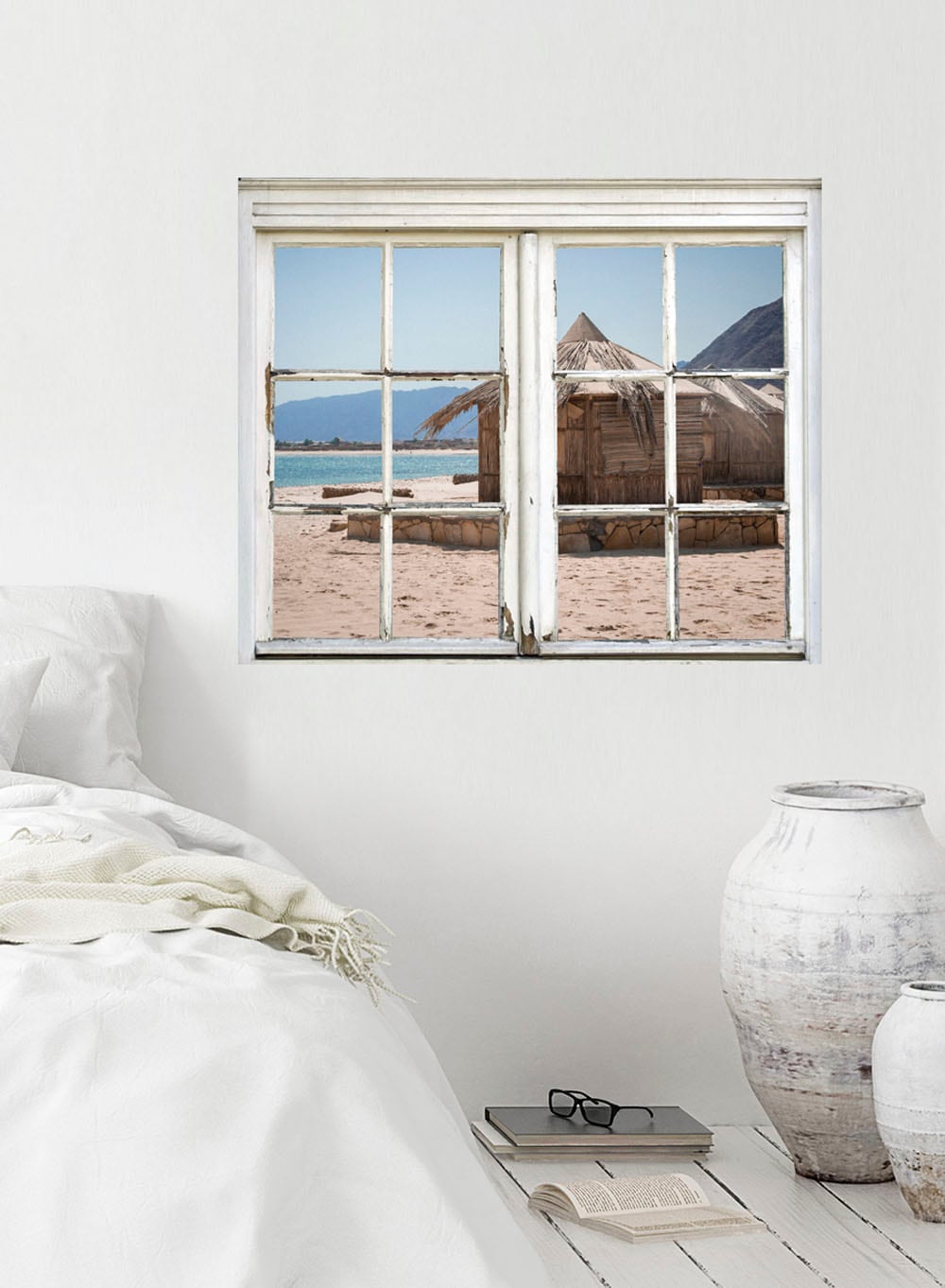 queence Wandsticker »Häuschen am Meer« Wandsticker, Wandbild, selbstklebend, Meer, Wasser, Haus