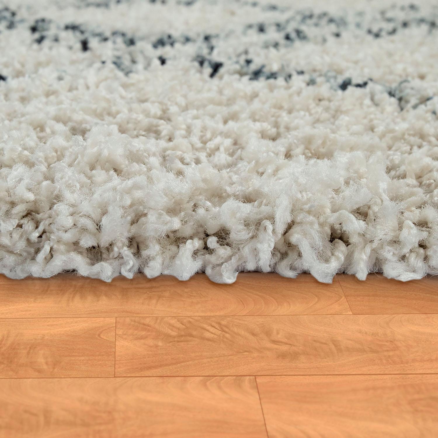 Paco Home Hochflor-Teppich »Nador 751«, rechteckig, 54 mm Höhe, weicher Shaggy mit Rauten Design und Fransen
