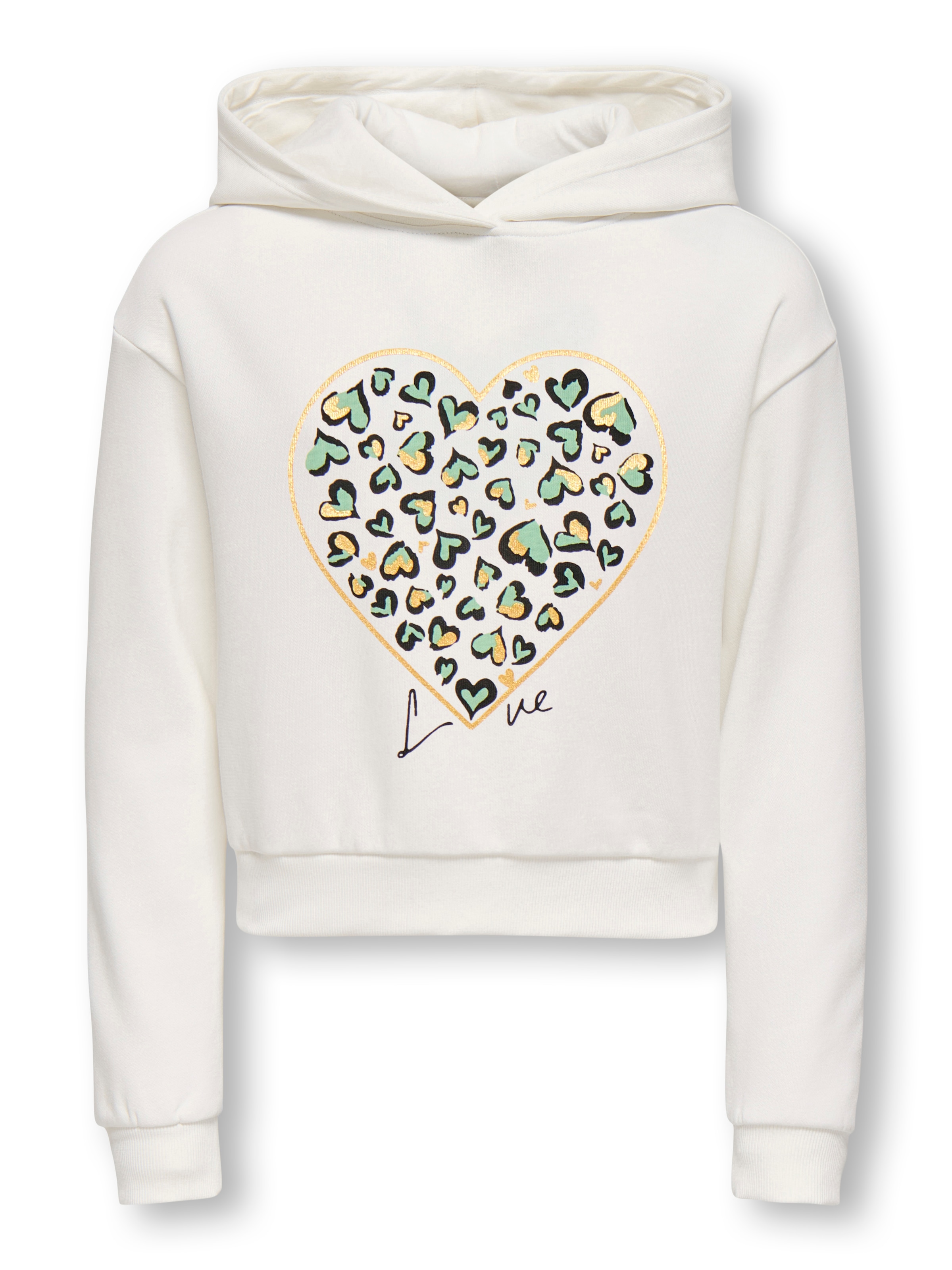 KIDS ONLY Kapuzensweatshirt »KOGCOOPER LIFE LOV E LS HOOD FR SWT«, Baumwollmischung, regular fit

