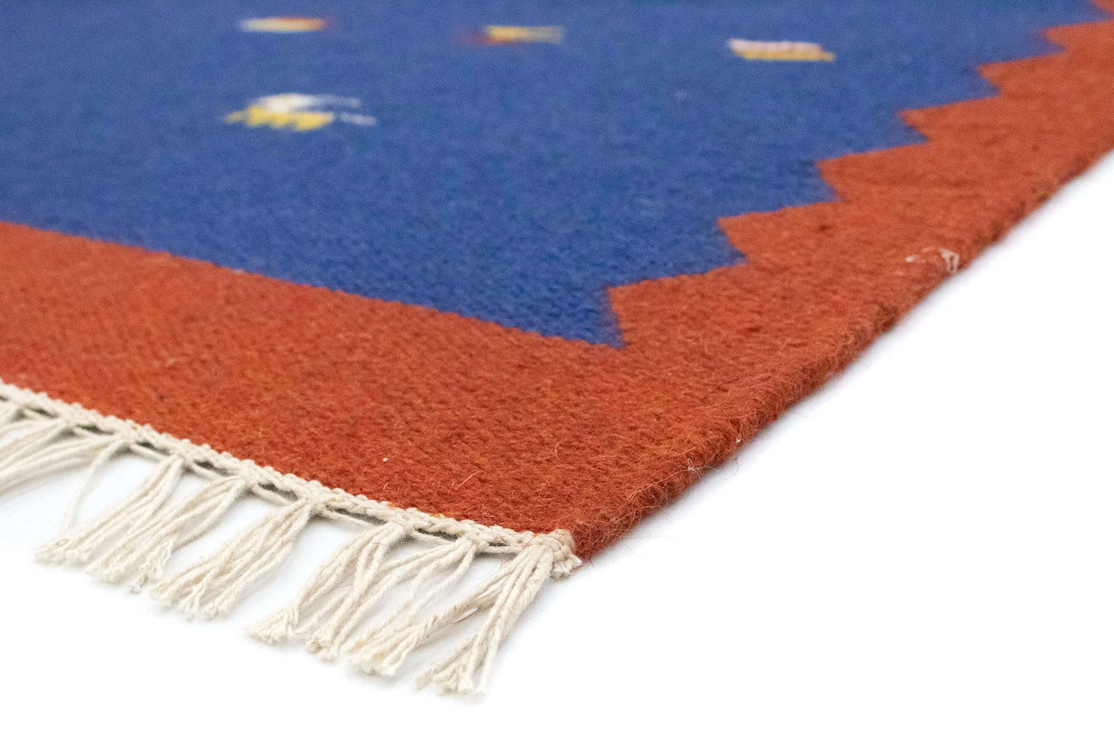 morgenland Wollteppich »Kelim OTTO Kurzflor kaufen blau«, Teppich bei rechteckig, handgewebt