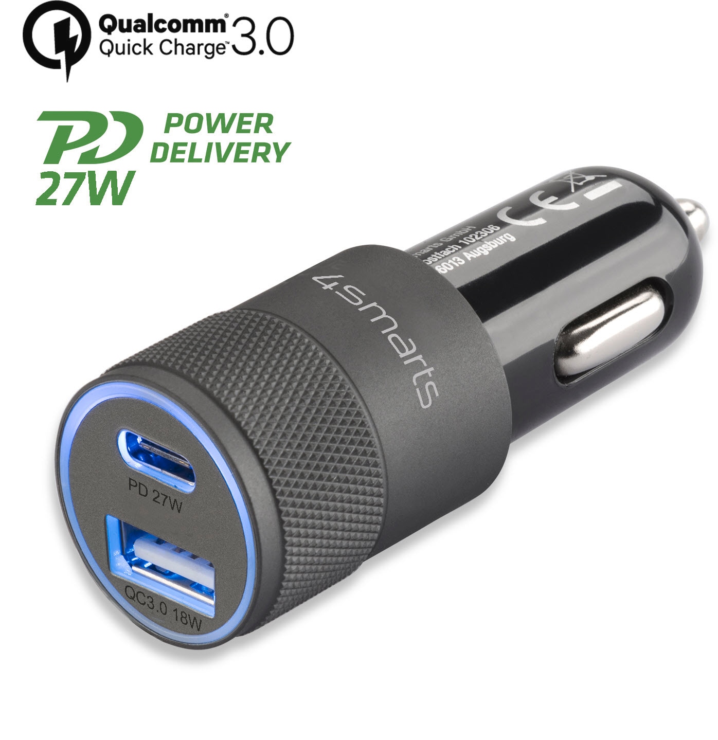 4smarts USB-Ladegerät »Kfz-Ladegerät Rapid+ mit Quick Charge und PD 27W«  online bestellen bei OTTO