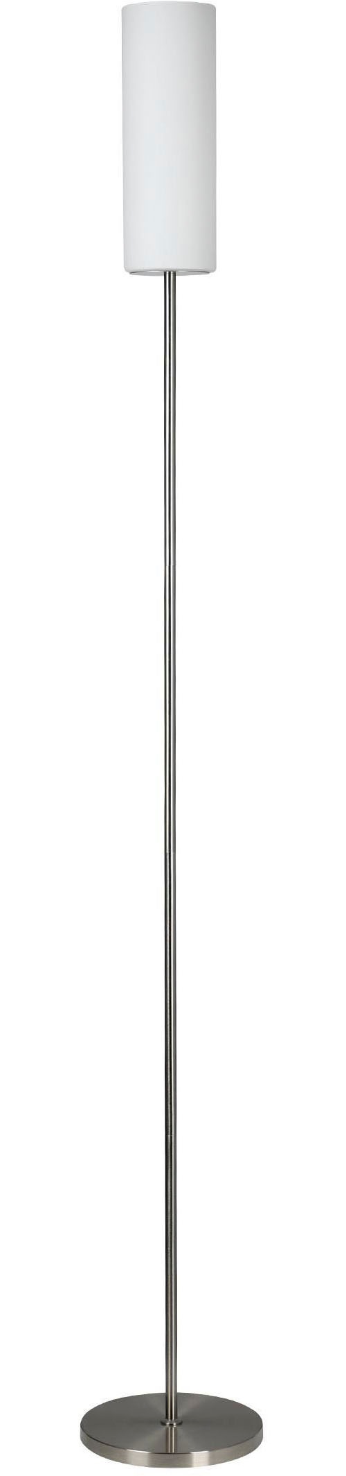 EGLO Stehlampe »Troy 3 Stehlampe, Stahl, Glas satiniert weiß, E27, inkl. Trittschalter« E27 1 Stk. Stehleuchte - H153 x Ø10,5 cm - nickel-matt - 1X40W exkl.