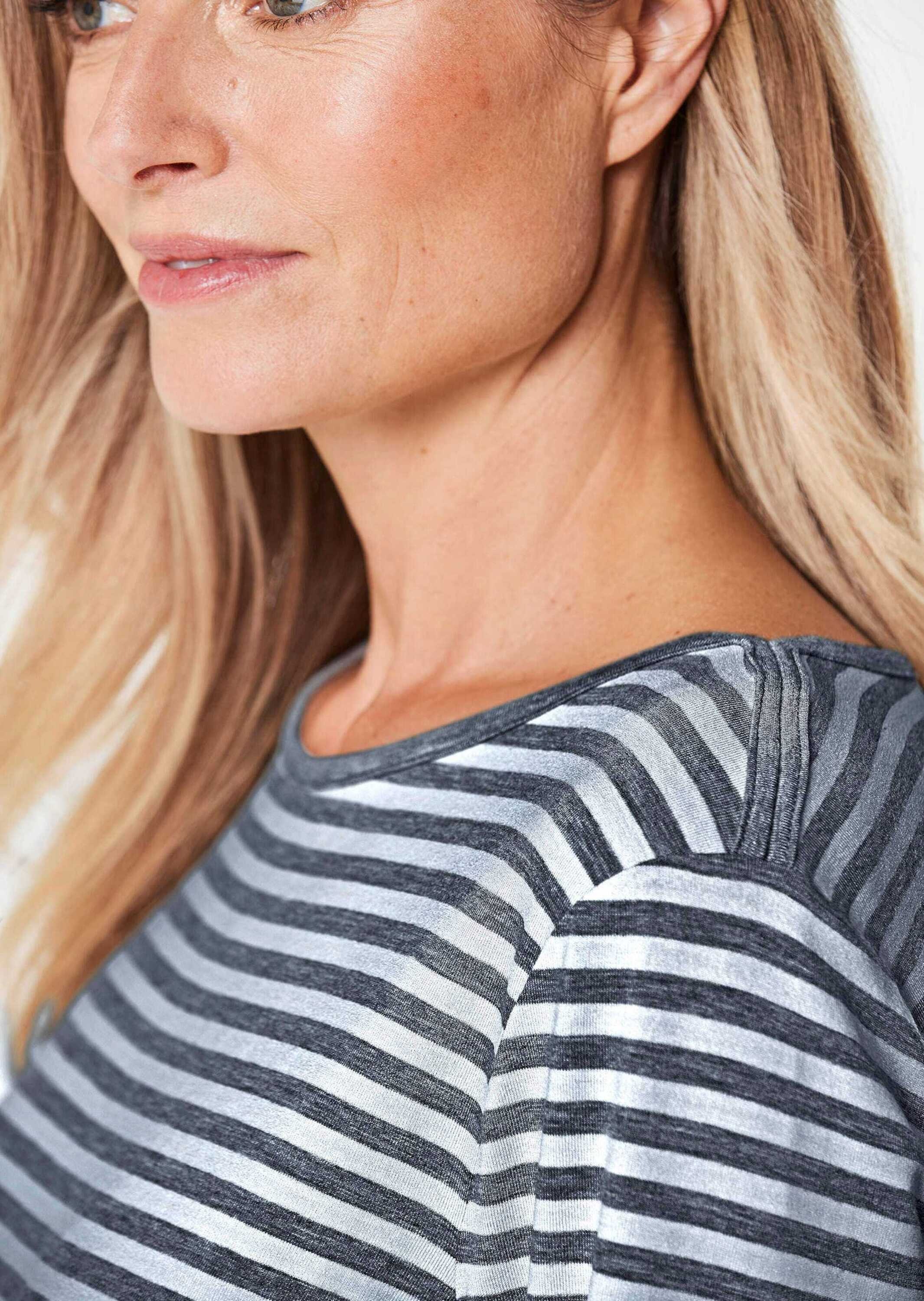 GOLDNER Longpullover »Kurzgröße Ringelshirt mit U-Boot-Ausschnitt«