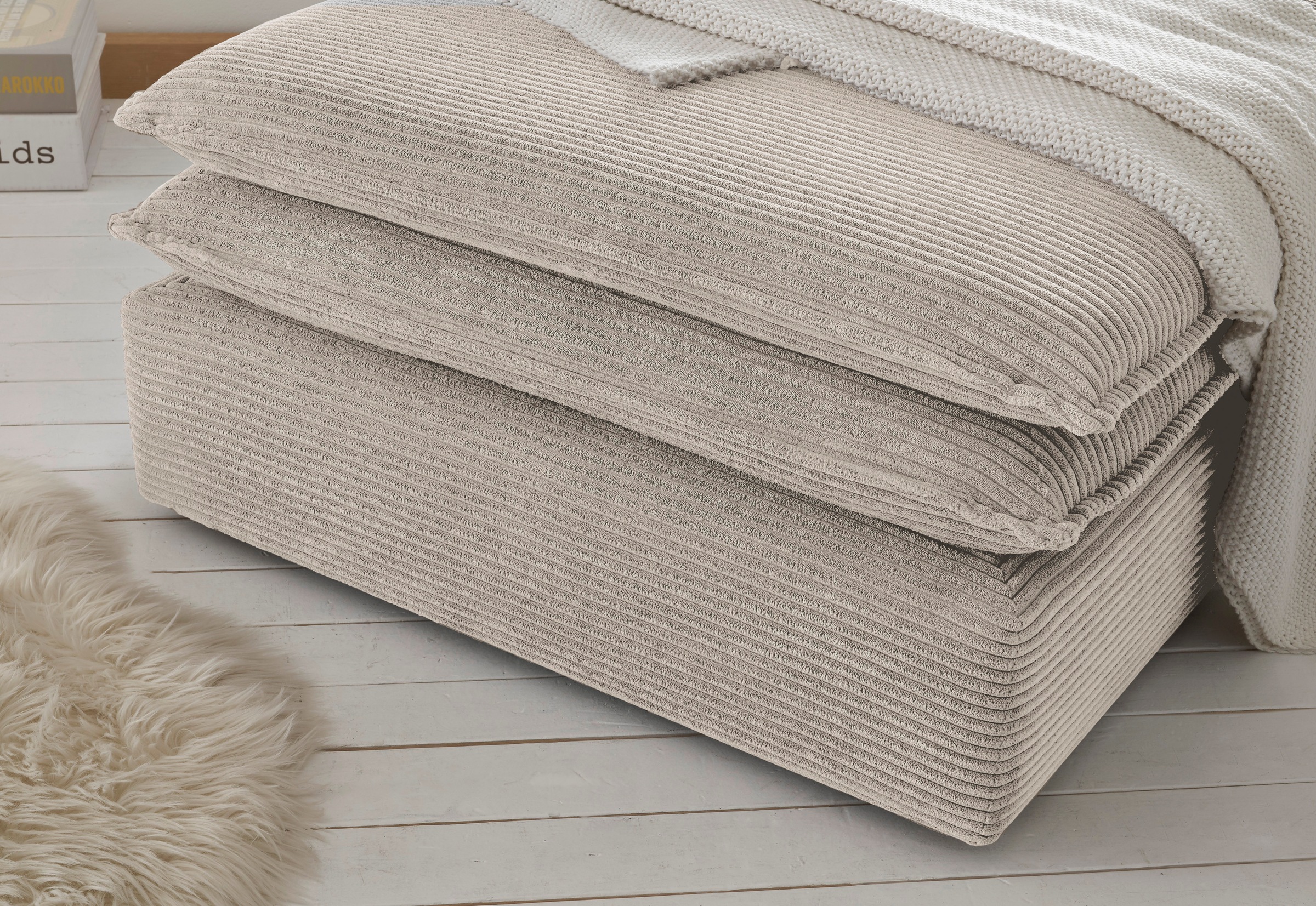 Places of Style Hocker »PIAGGE«, Hochwertiger Cord, passend zum Loveseat PIAGGE