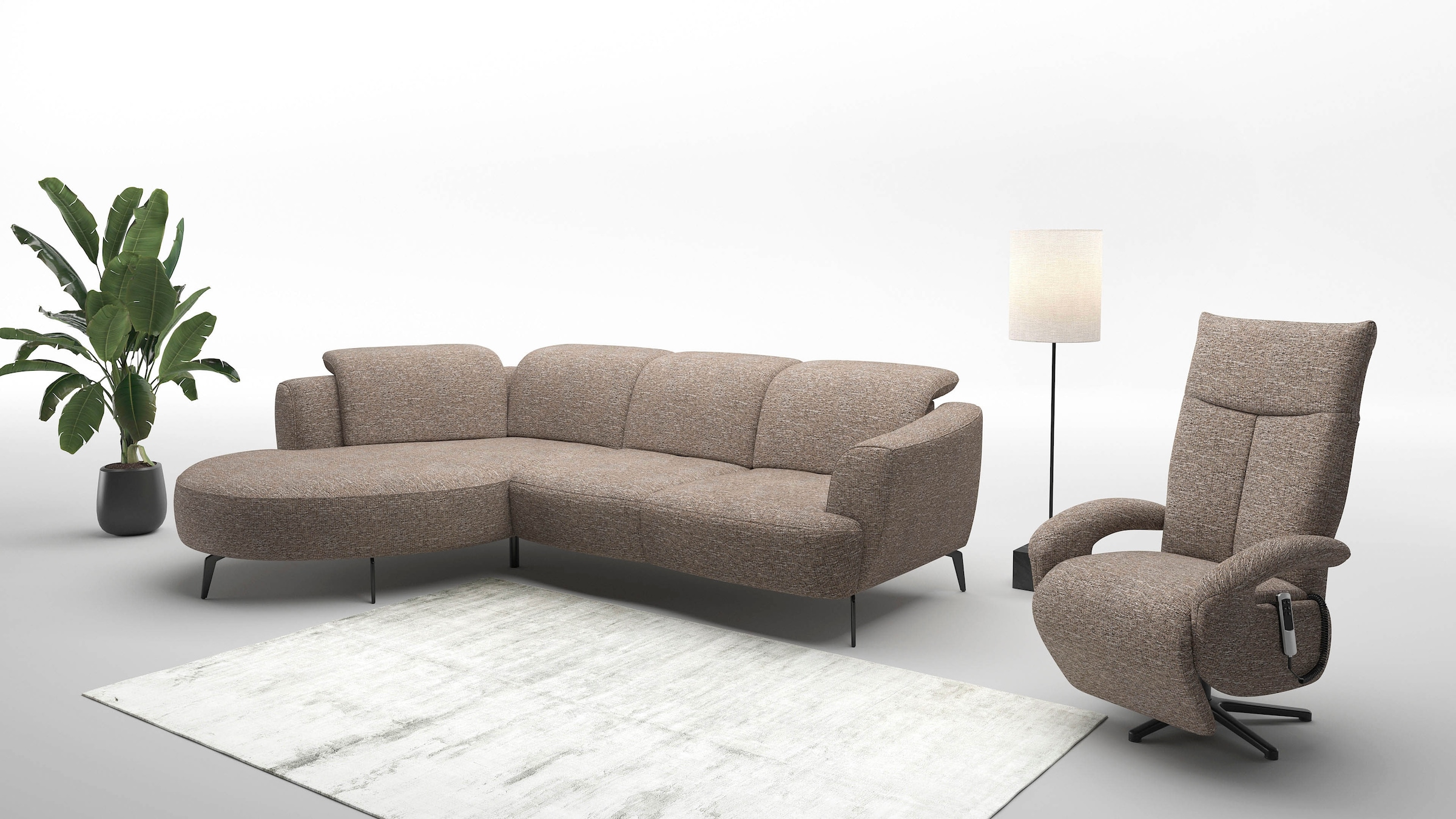 sit&more Ecksofa »Zoe«, ink.Sitztiefenverstellung, wahlweise mit Kopfteilverstellung