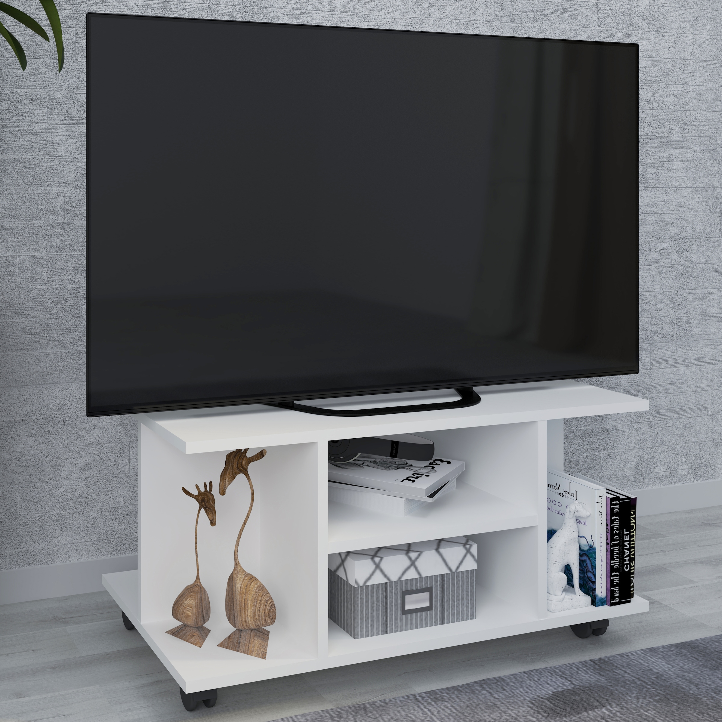 VCM Wohnzimmertisch »Holz TV Lowboard Fernsehregal Rollen Findalo«