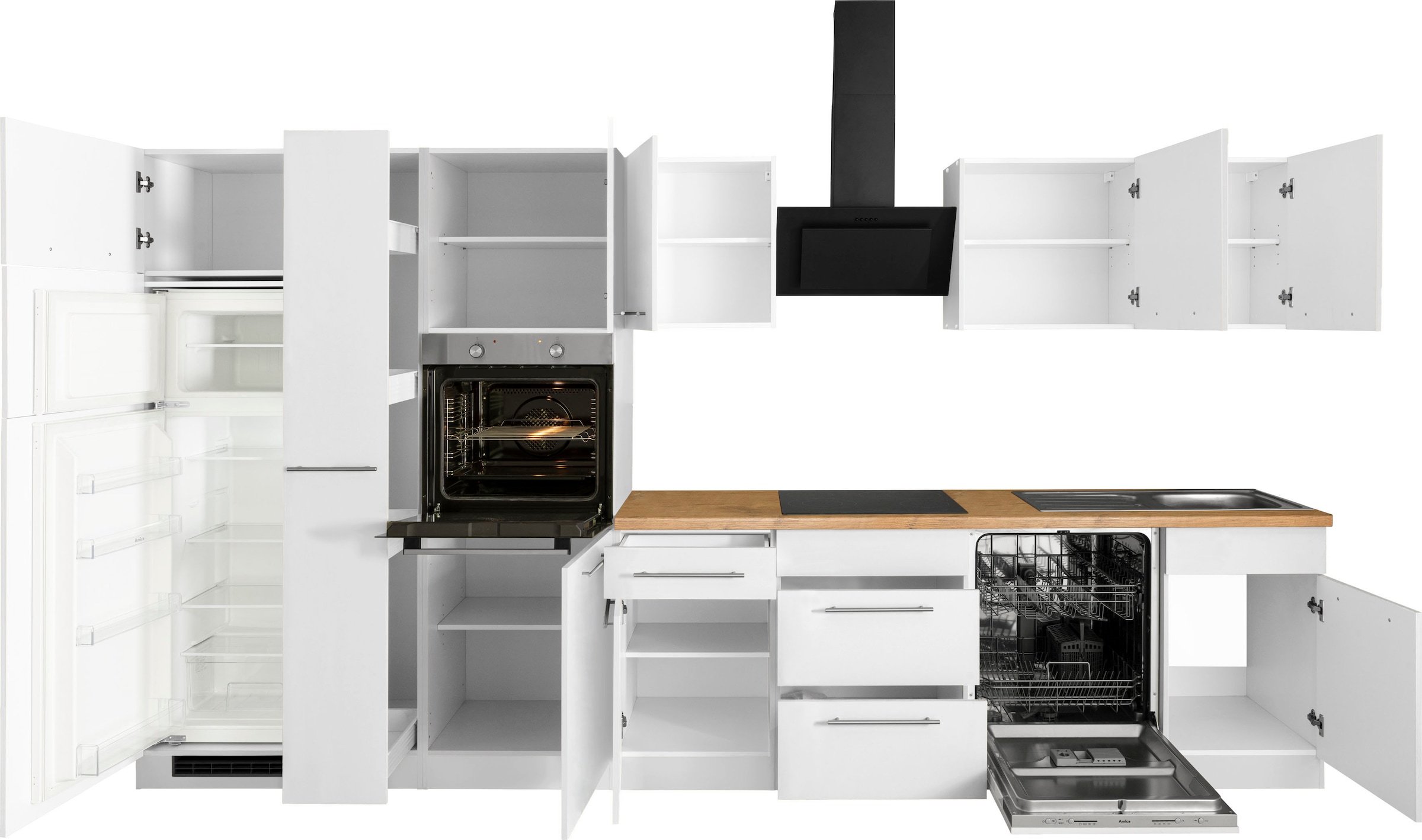 wiho Küchen Küchenzeile »Unna«, bei cm 370 Breite OTTO mit online E-Geräten