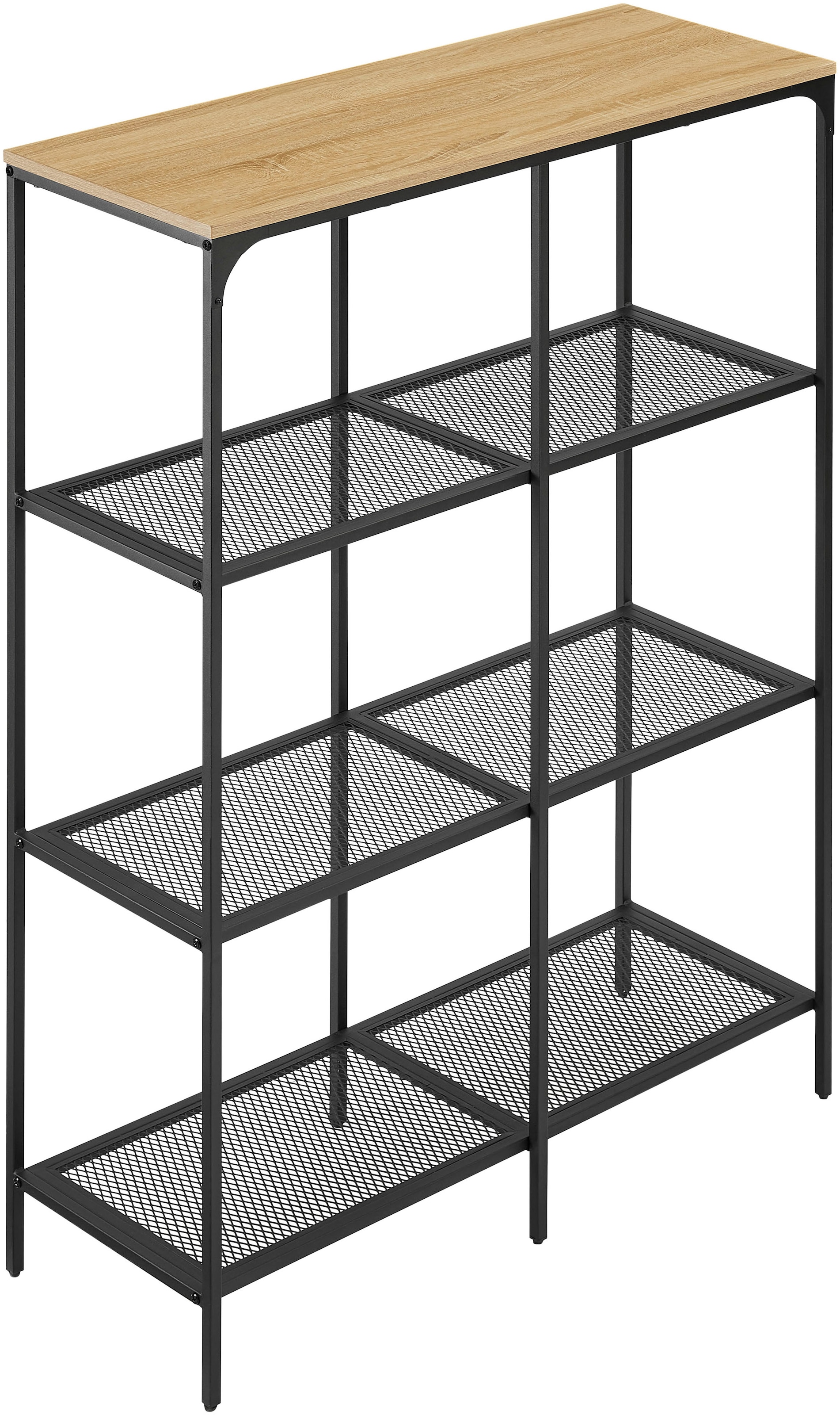 OTTO home Mehrzweckregal »Amance« natürliche ABS-Kanten, robustes Metallgestell, Höhe 136 cm